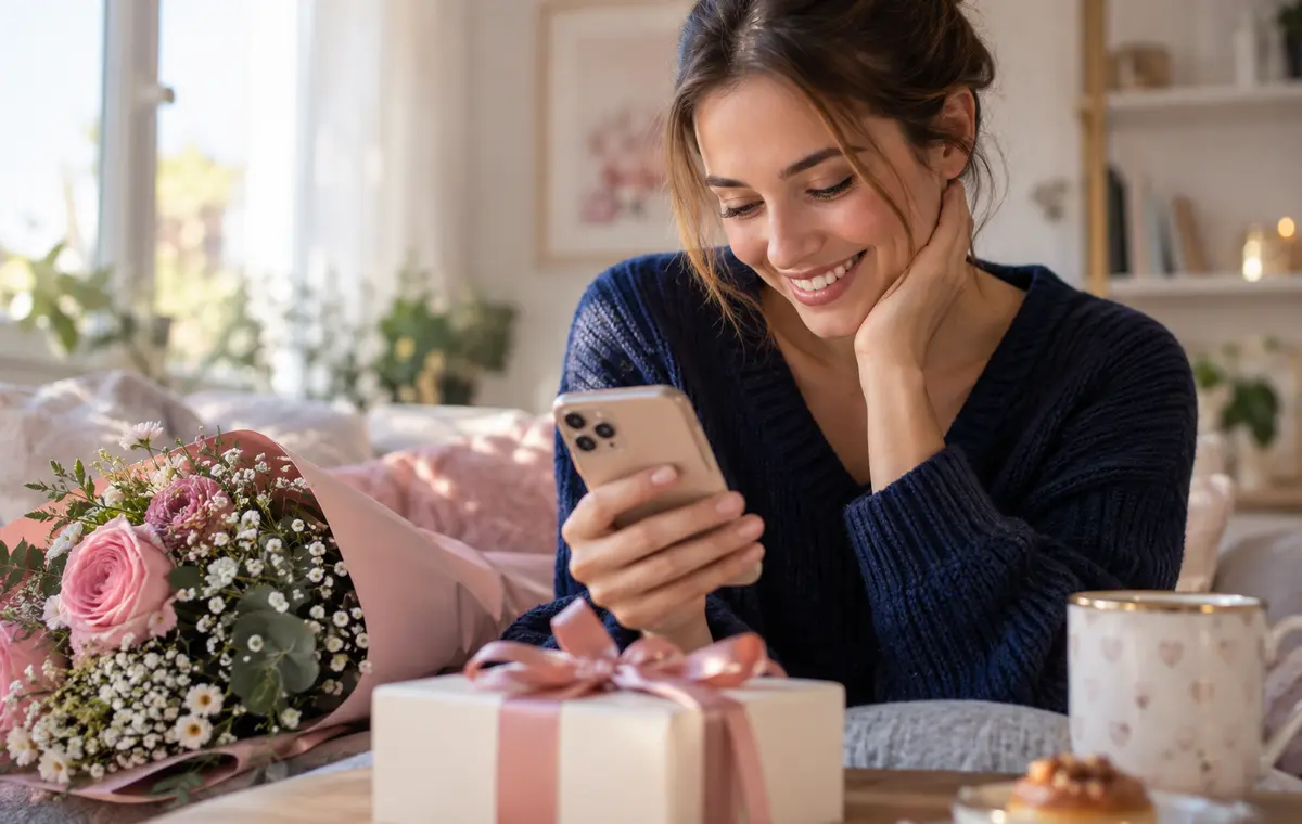 Message de bonne fête sur téléphone