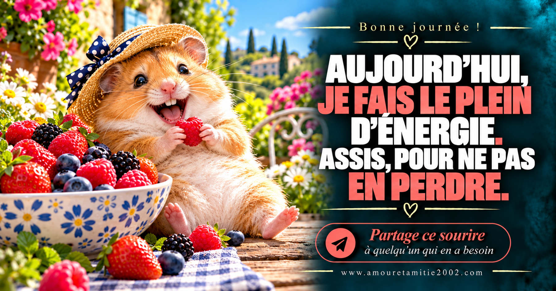 Aujourd’hui, je fais le plein d’énergie. Assis, pour ne pas en perdre.