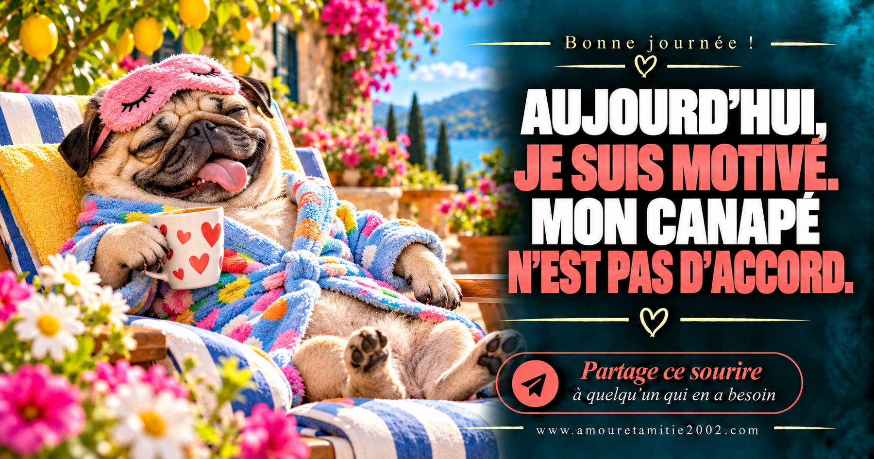 Aujourd’hui, je suis motivé. Mon canapé n’est pas d’accord.