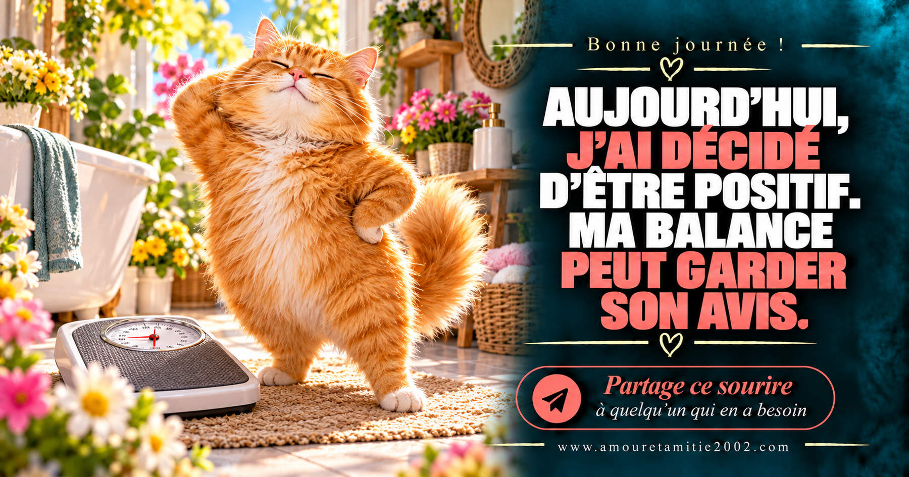 Aujourd’hui, j’ai décidé d’être positif. Ma balance peut garder son avis.