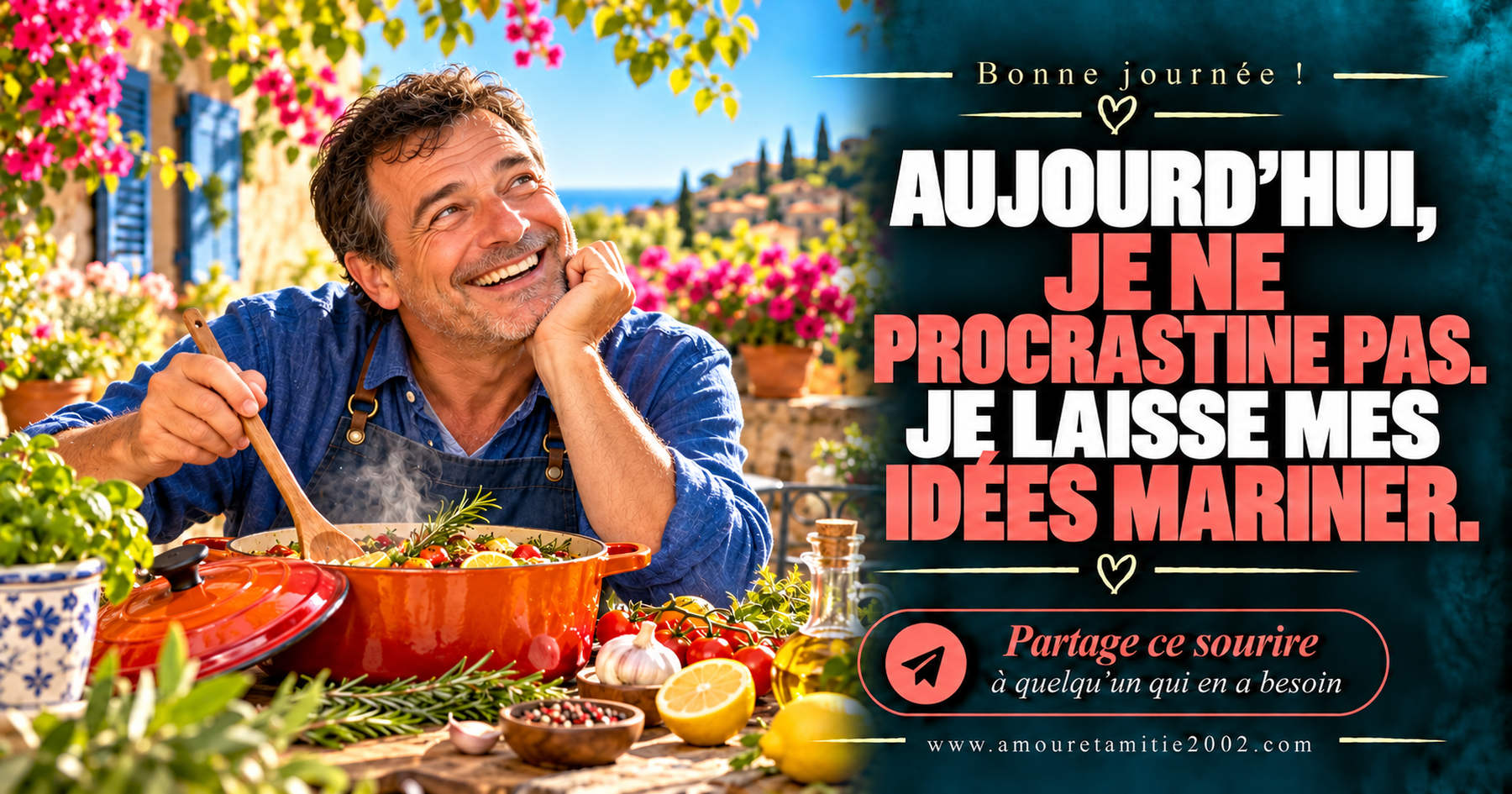Aujourd’hui, je ne procrastine pas. Je laisse mes idées mariner.