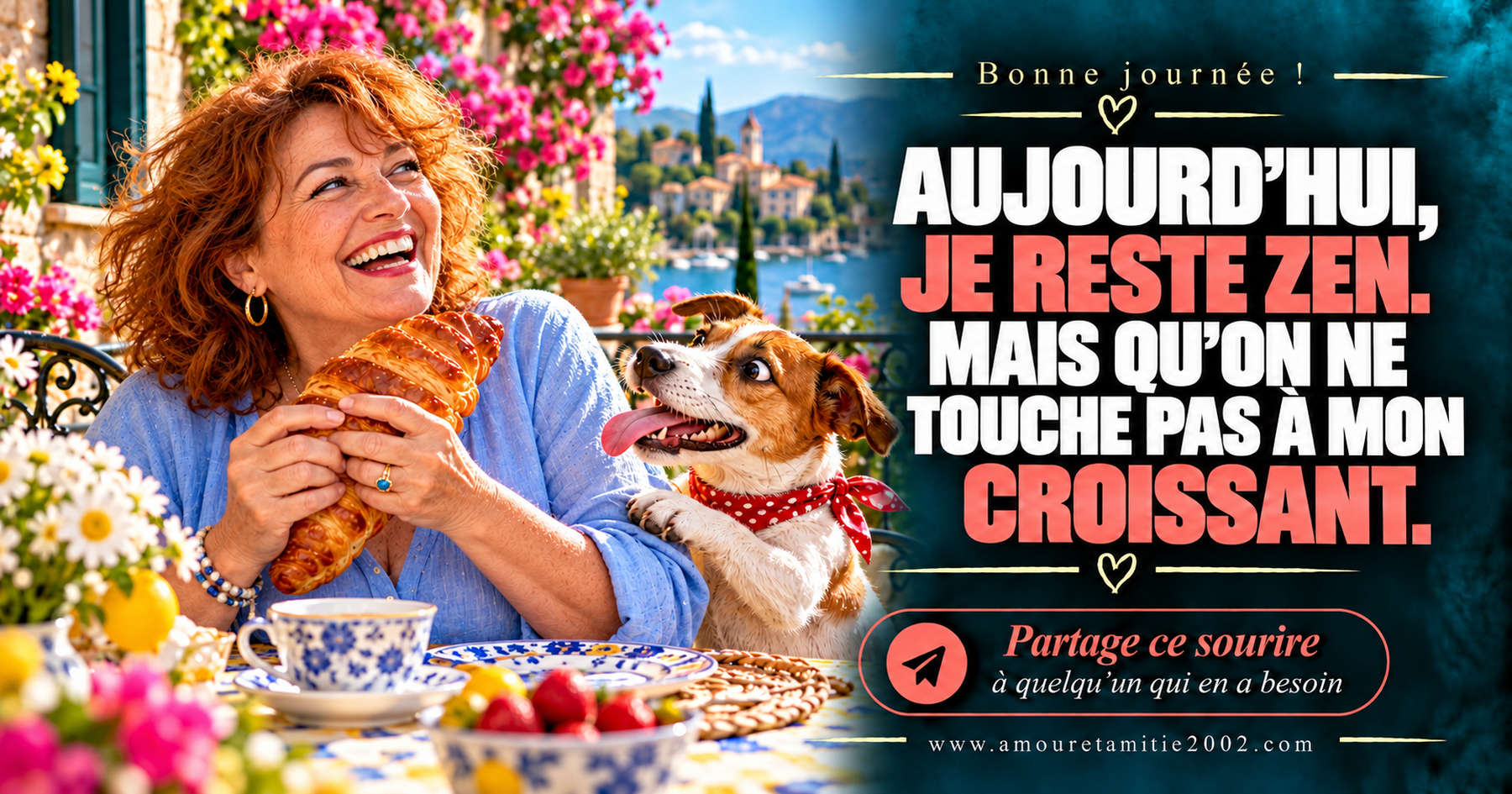 Aujourd’hui, je reste zen. Mais qu’on ne touche pas à mon croissant.