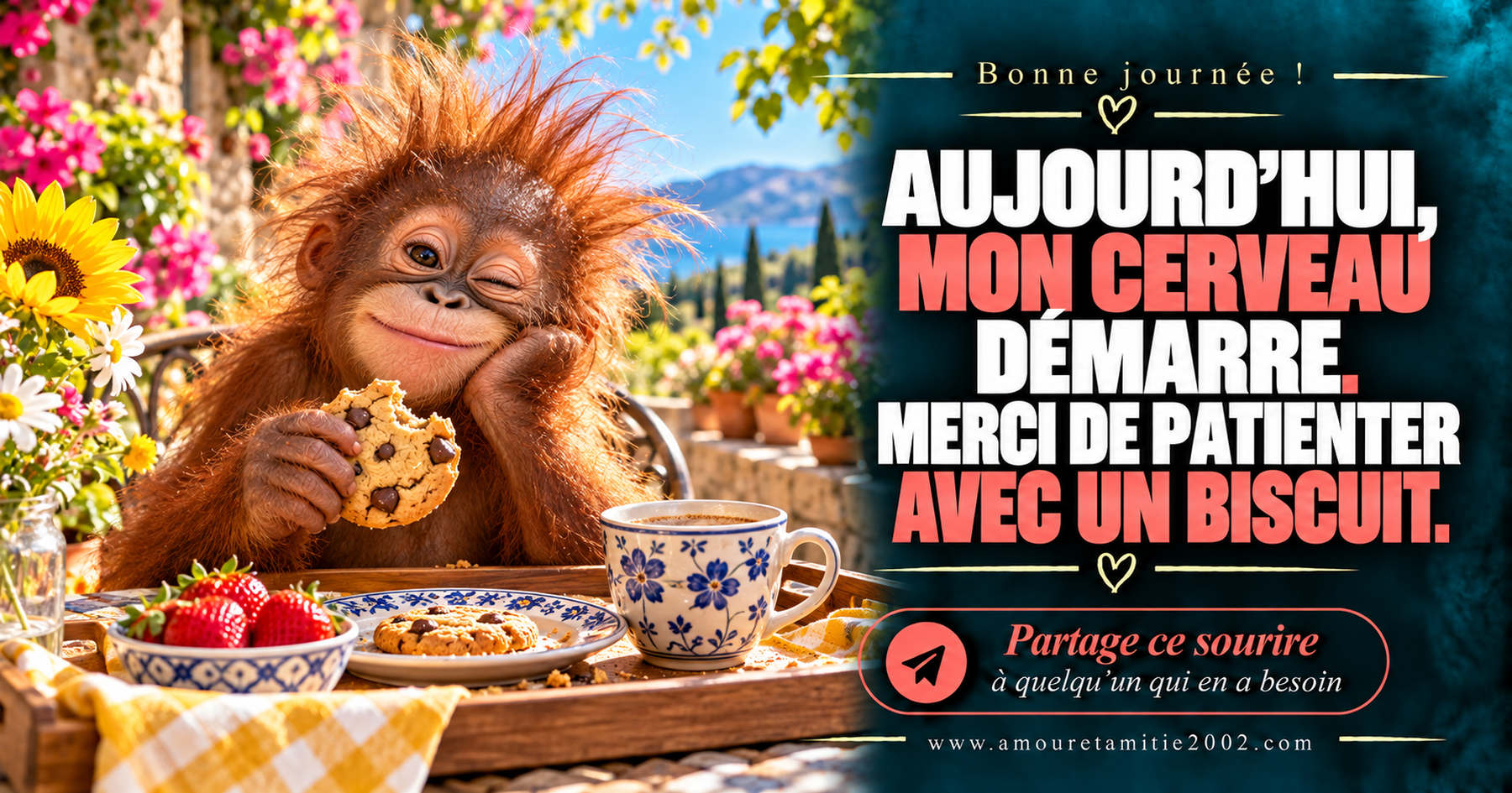 Aujourd’hui, mon cerveau démarre. Merci de patienter avec un biscuit.