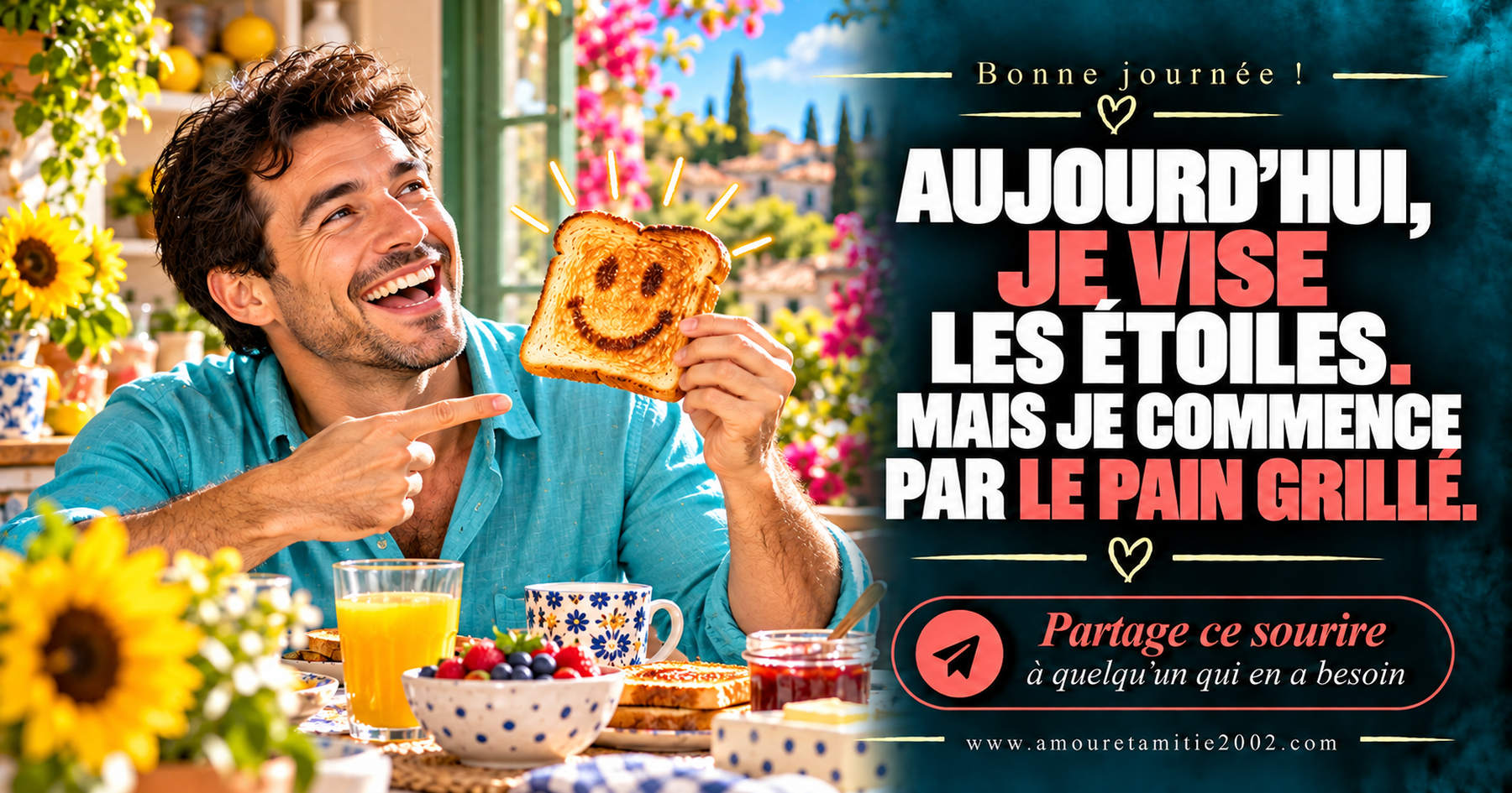 Aujourd’hui, je vise les étoiles. Mais je commence par le pain grillé.