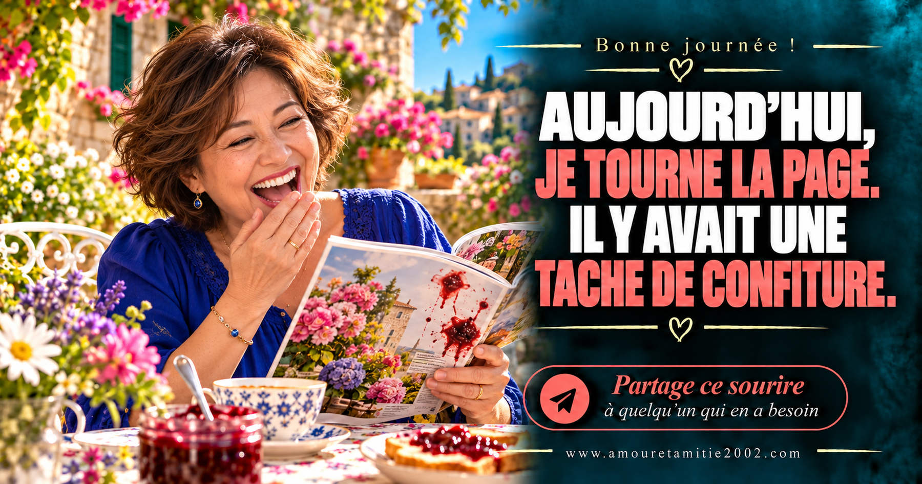 Aujourd’hui, je tourne la page. Il y avait une tache de confiture.