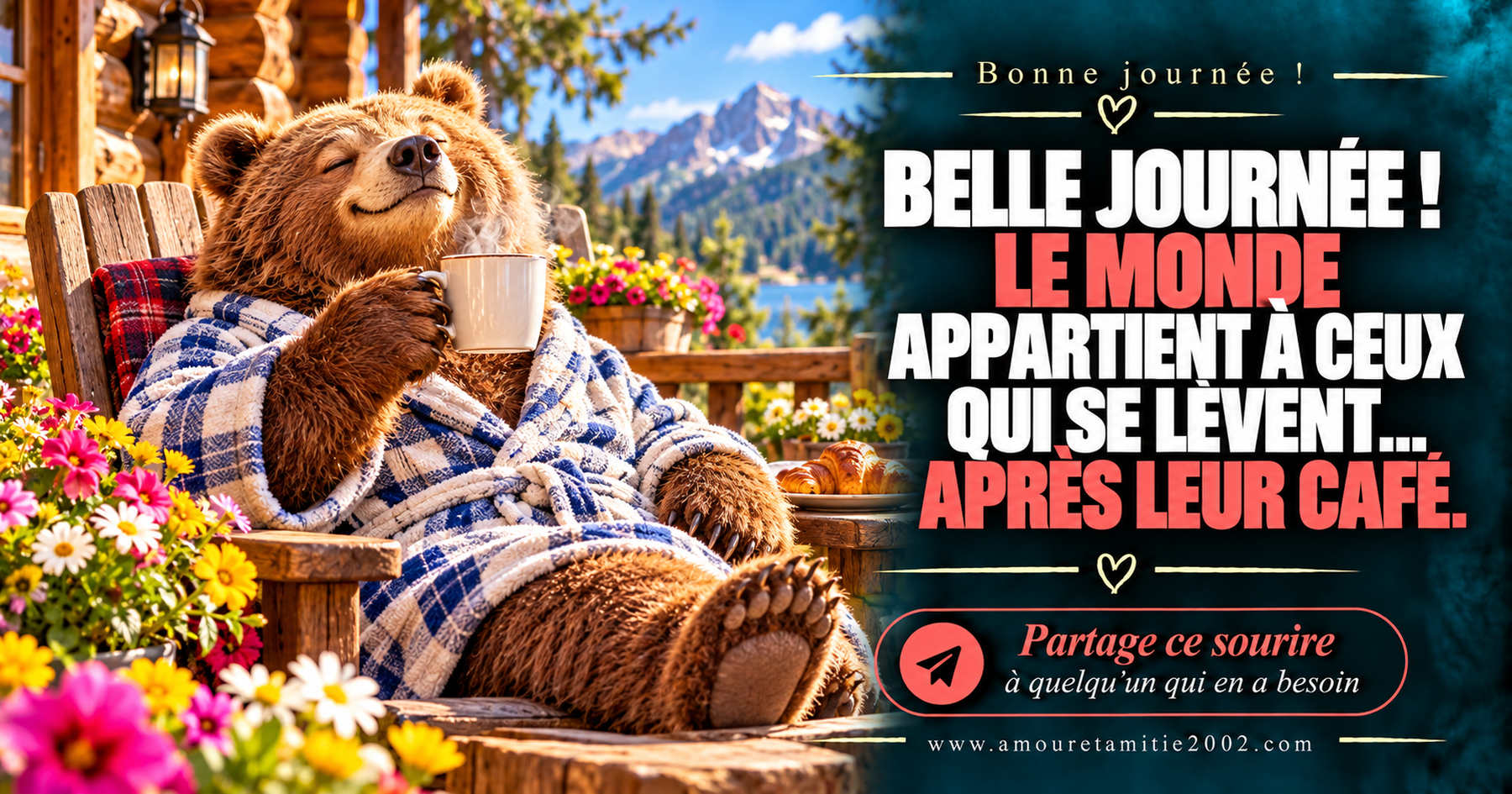 Belle journée ! Le monde appartient à ceux qui se lèvent… après leur café.