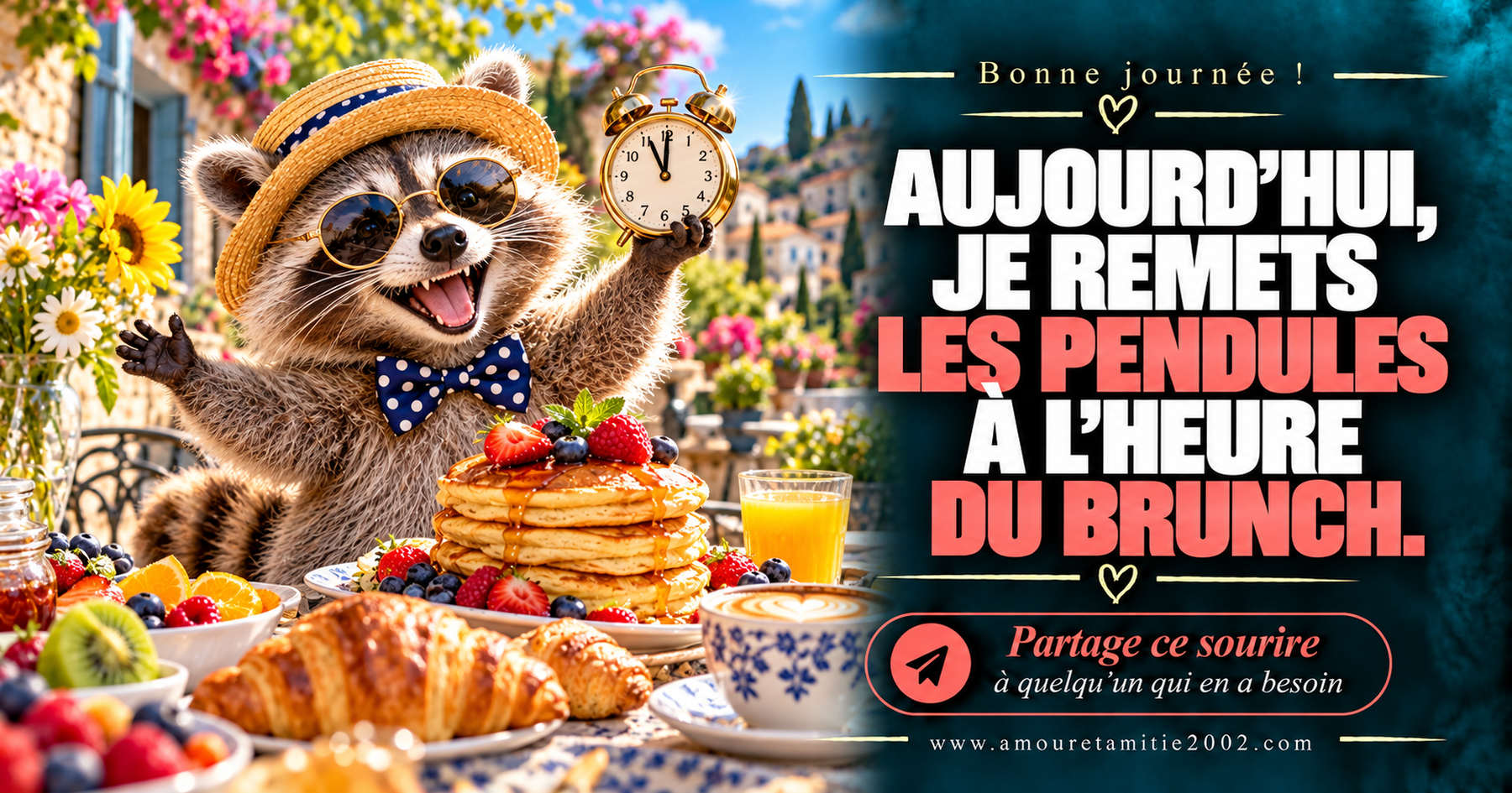 Aujourd’hui, je remets les pendules à l’heure du brunch.