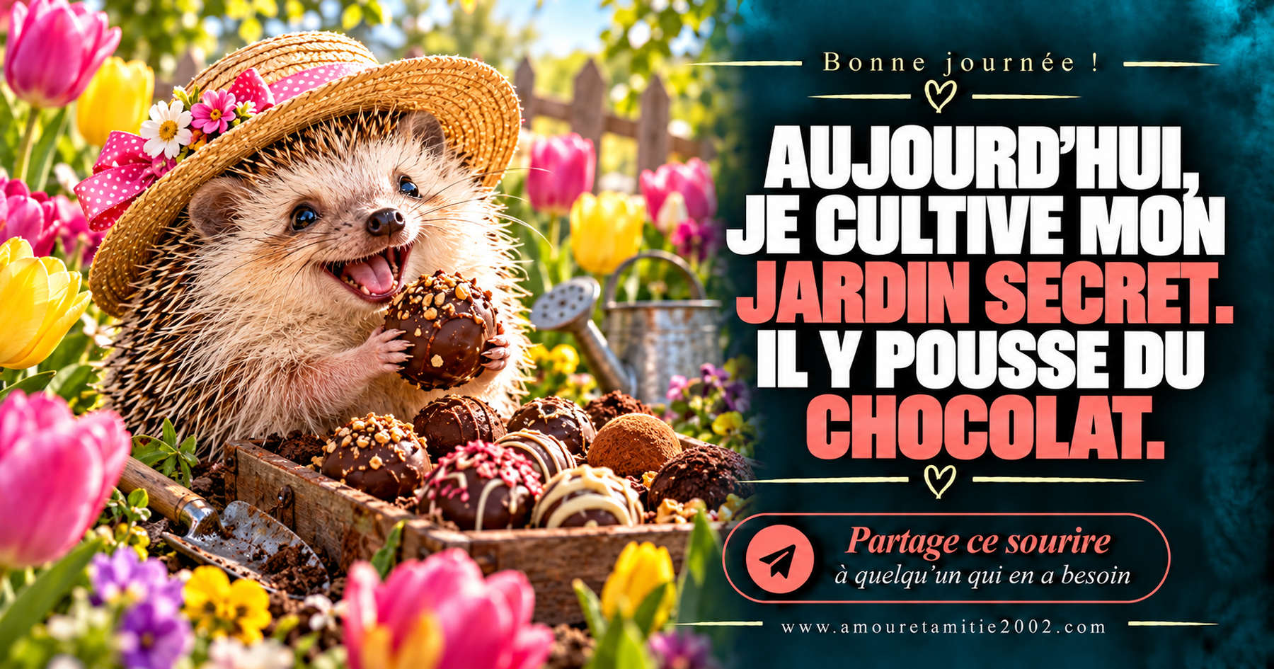 Aujourd’hui, je cultive mon jardin secret. Il y pousse du chocolat.