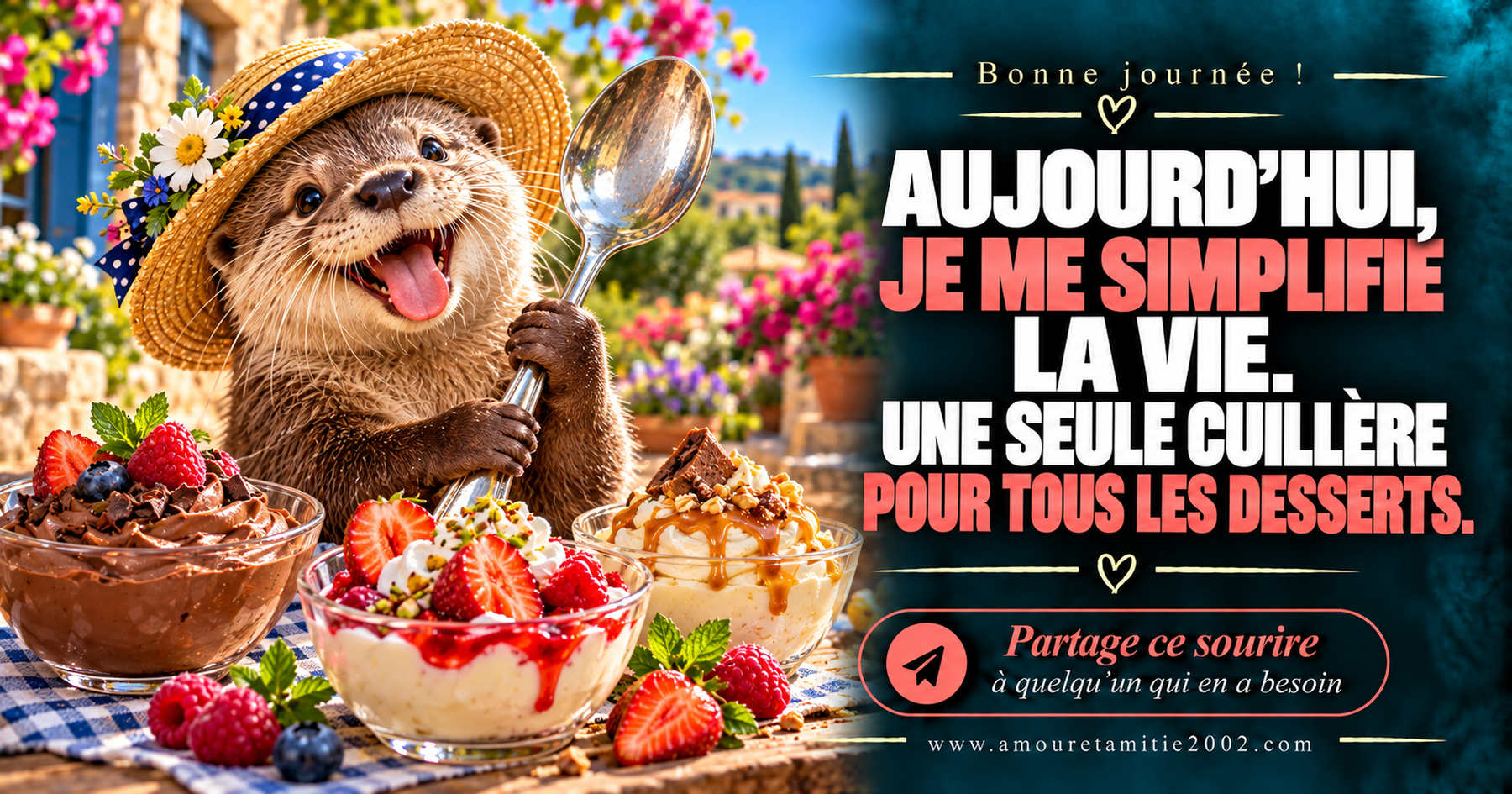 Aujourd’hui, je me simplifie la vie. Une seule cuillère pour tous les desserts.