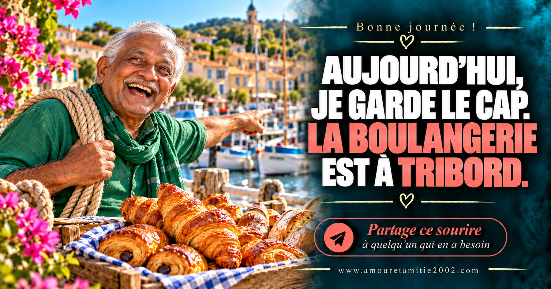 Aujourd’hui, je garde le cap. La boulangerie est à tribord.