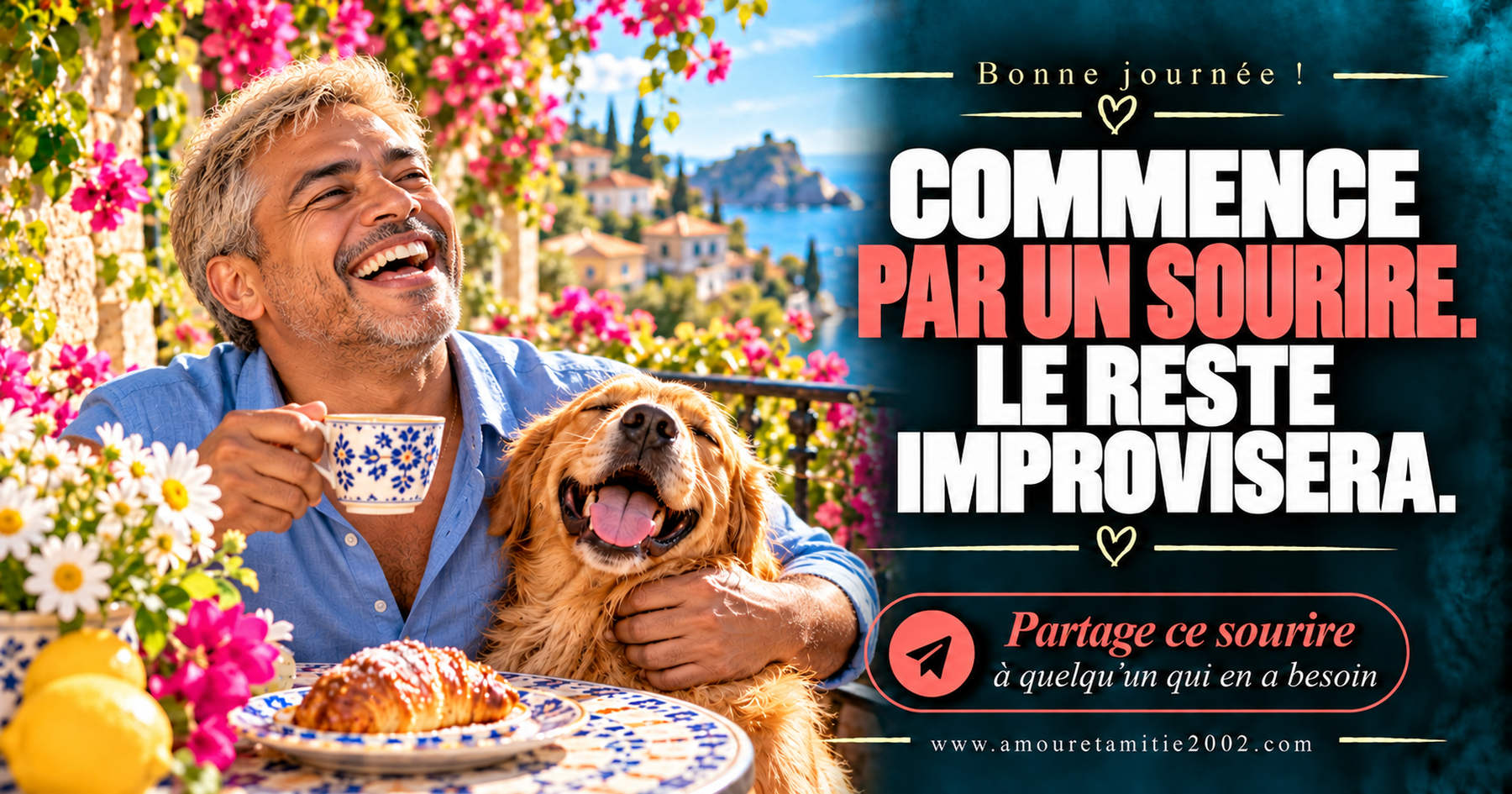 Bonne journée ! Commence par un sourire. Le reste improvisera.
