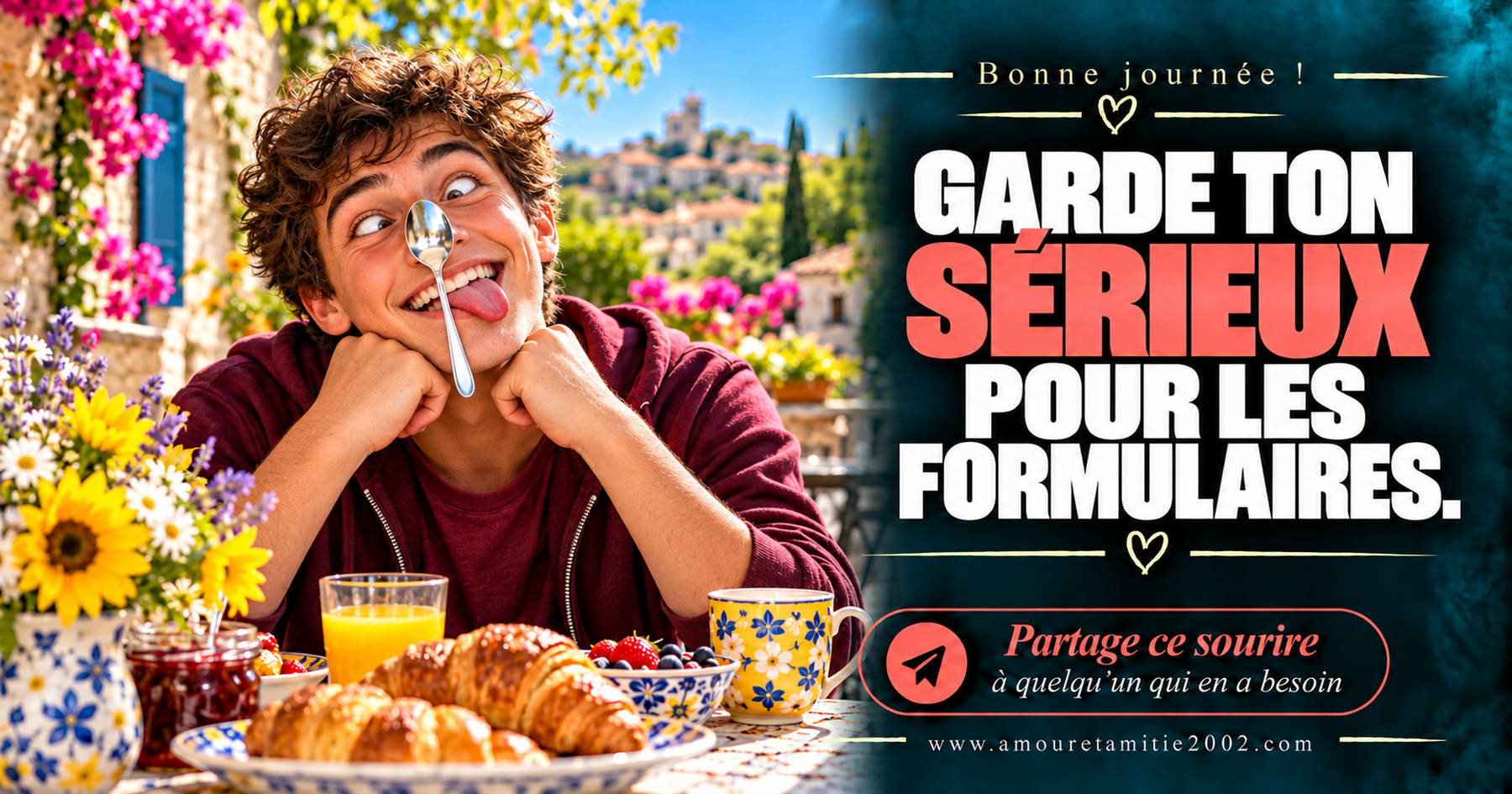 Bonne journée ! Garde ton sérieux pour les formulaires.