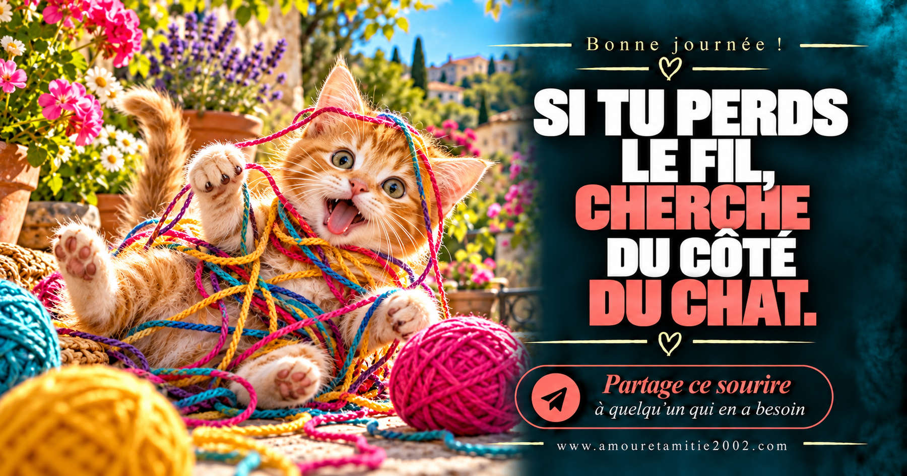 Bonne journée ! Si tu perds le fil, cherche du côté du chat.