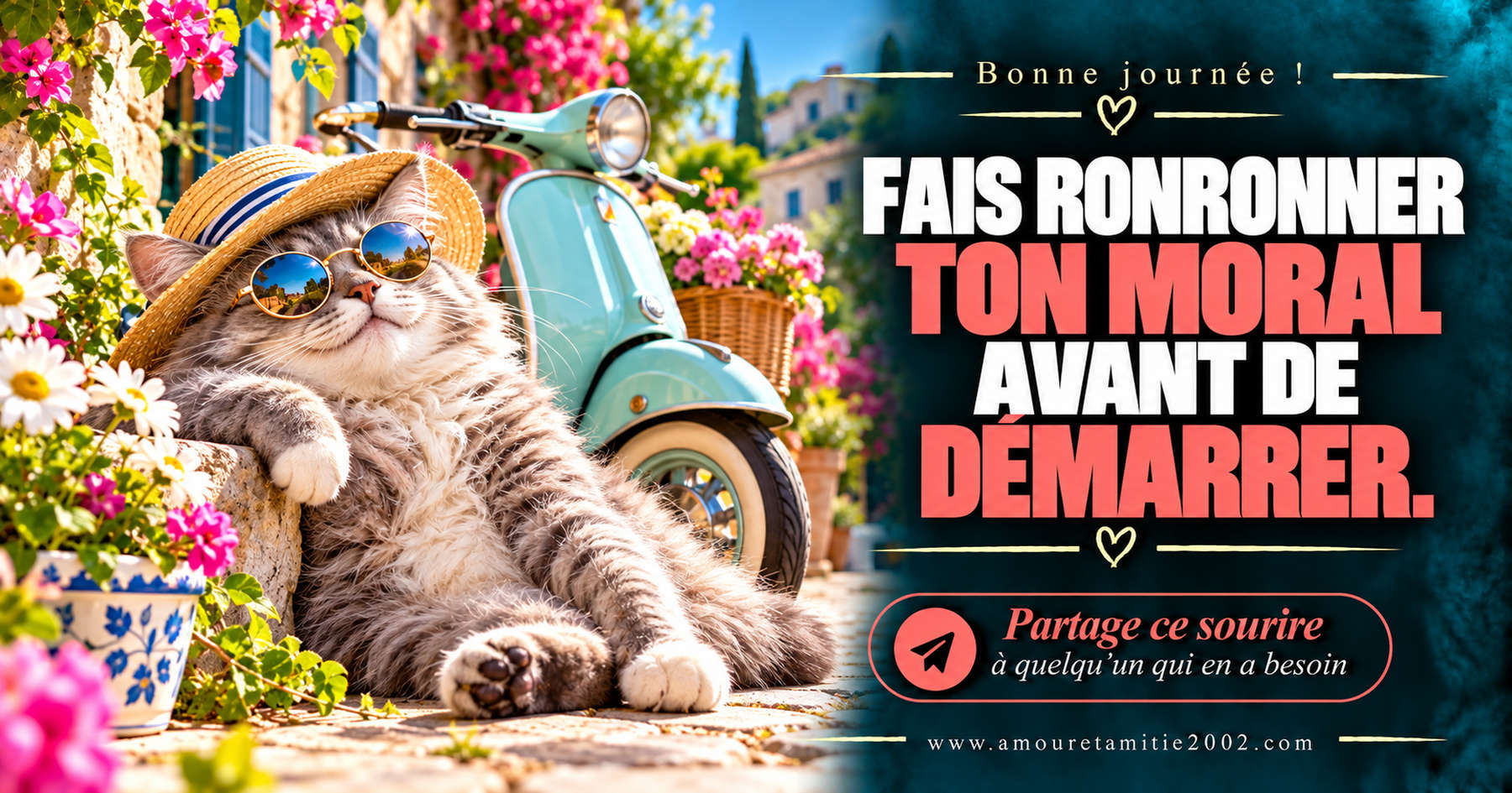Bonne journée ! Fais ronronner ton moral avant de démarrer.