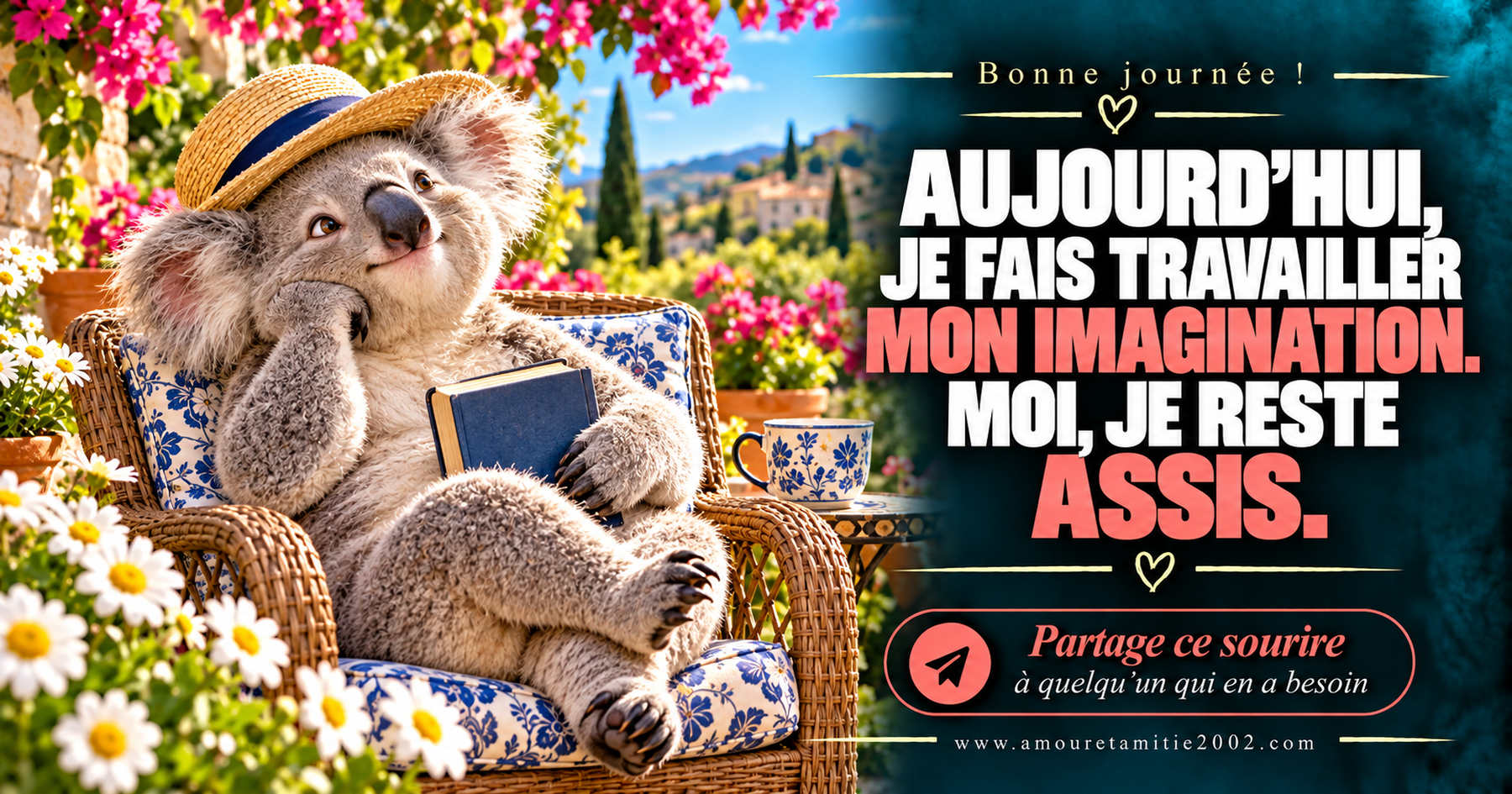 Aujourd’hui, je fais travailler mon imagination. Moi, je reste assis.