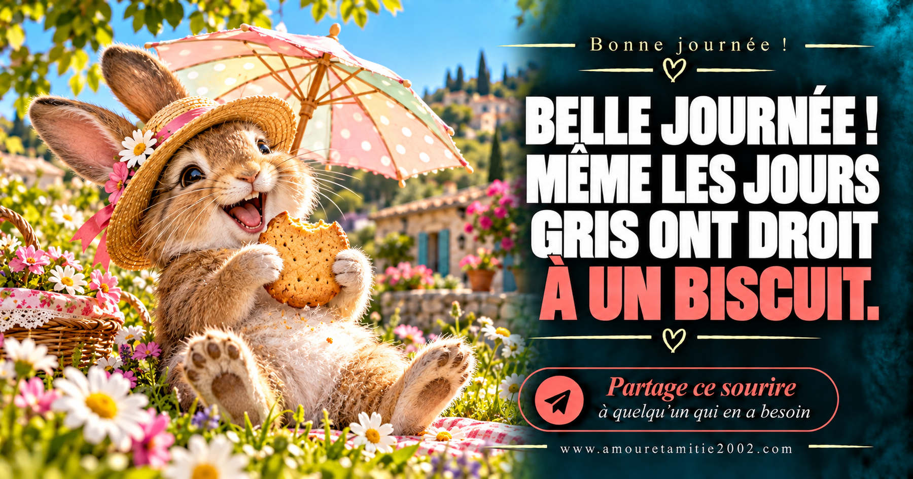 Belle journée ! Même les jours gris ont droit à un biscuit.