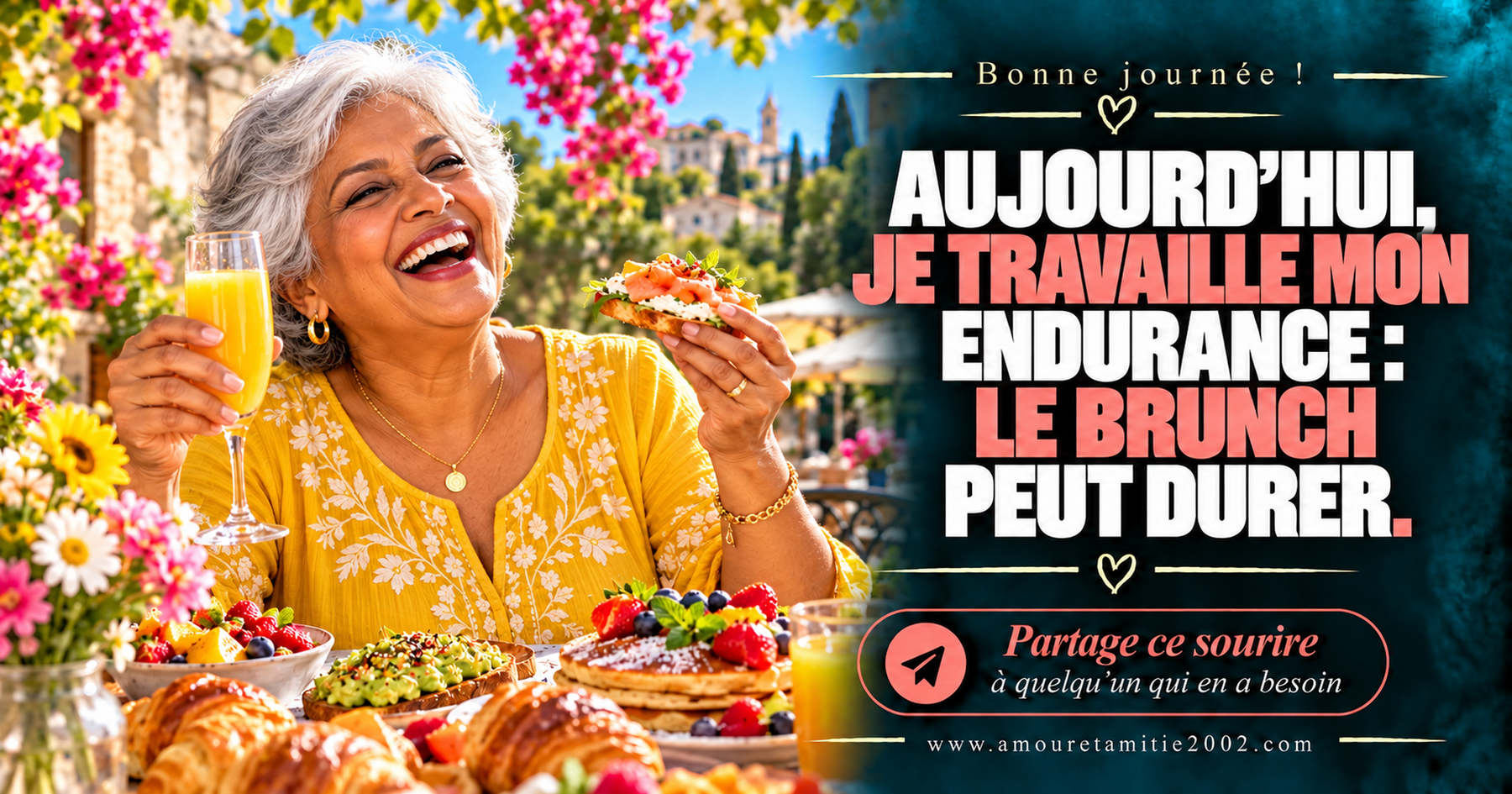 Aujourd’hui, je travaille mon endurance : le brunch peut durer.