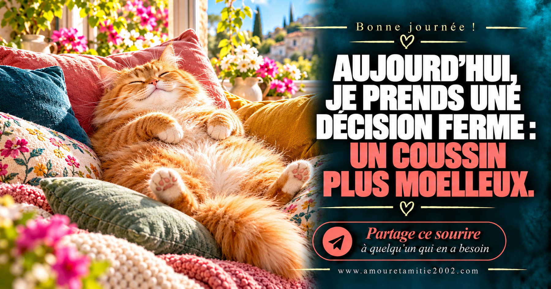 Aujourd’hui, je prends une décision ferme : un coussin plus moelleux.