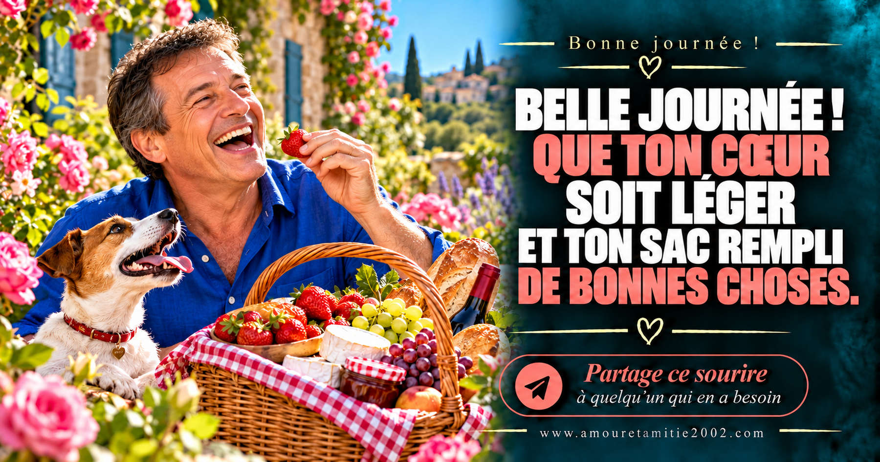 Belle journée ! Que ton cœur soit léger et ton sac rempli de bonnes choses.