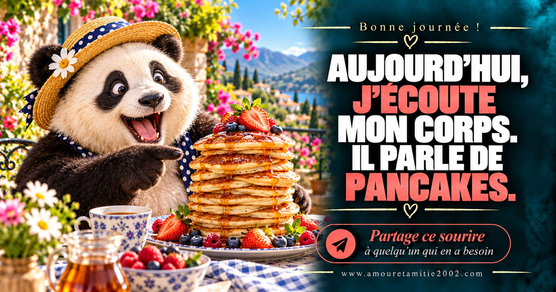 Aujourd’hui, j’écoute mon corps. Il parle de pancakes.