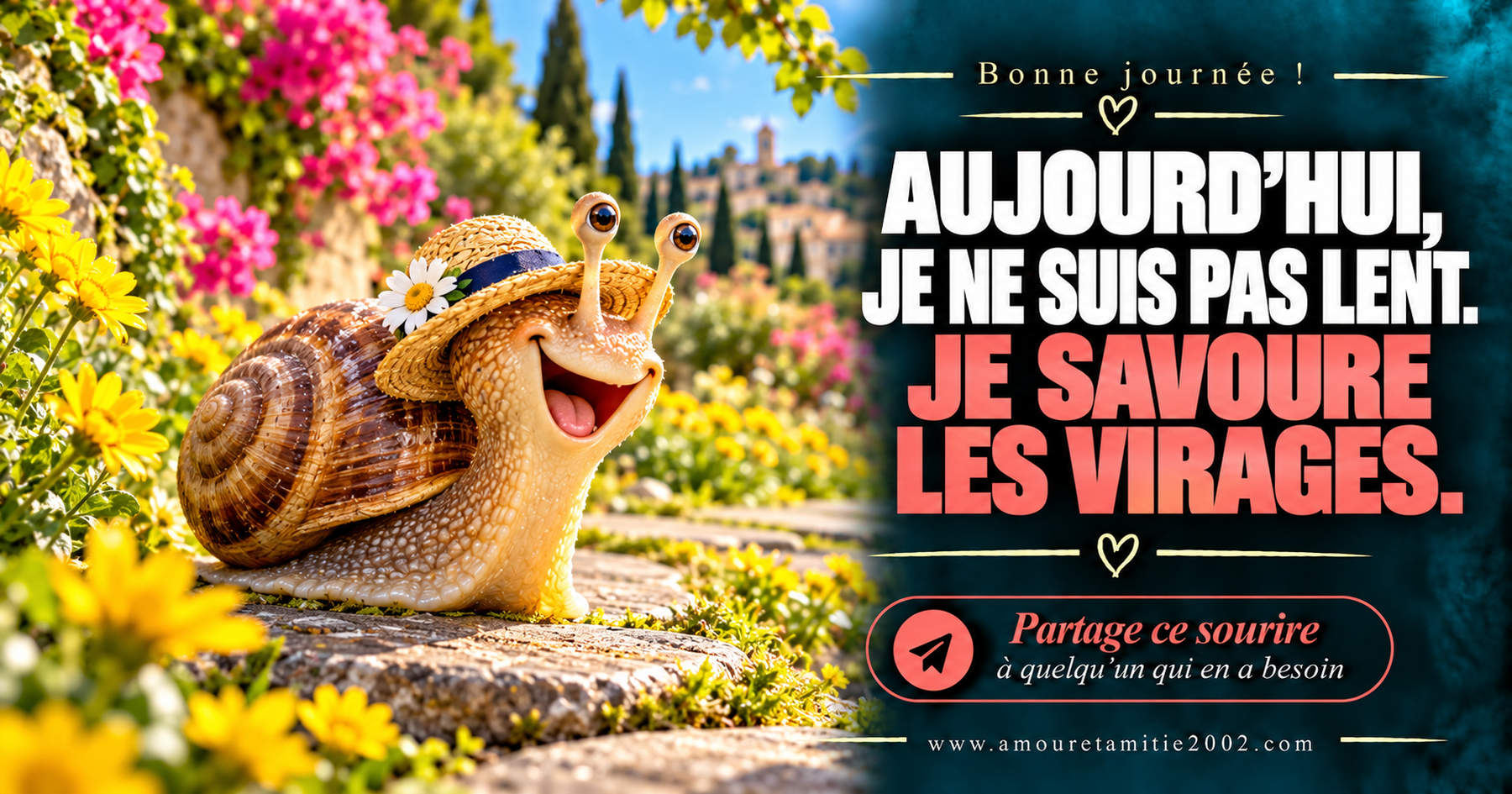 Aujourd’hui, je ne suis pas lent. Je savoure les virages.