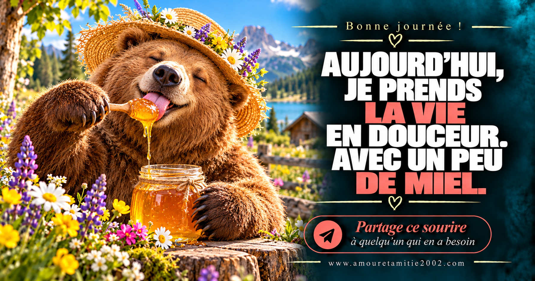 Aujourd’hui, je prends la vie en douceur. Avec un peu de miel.