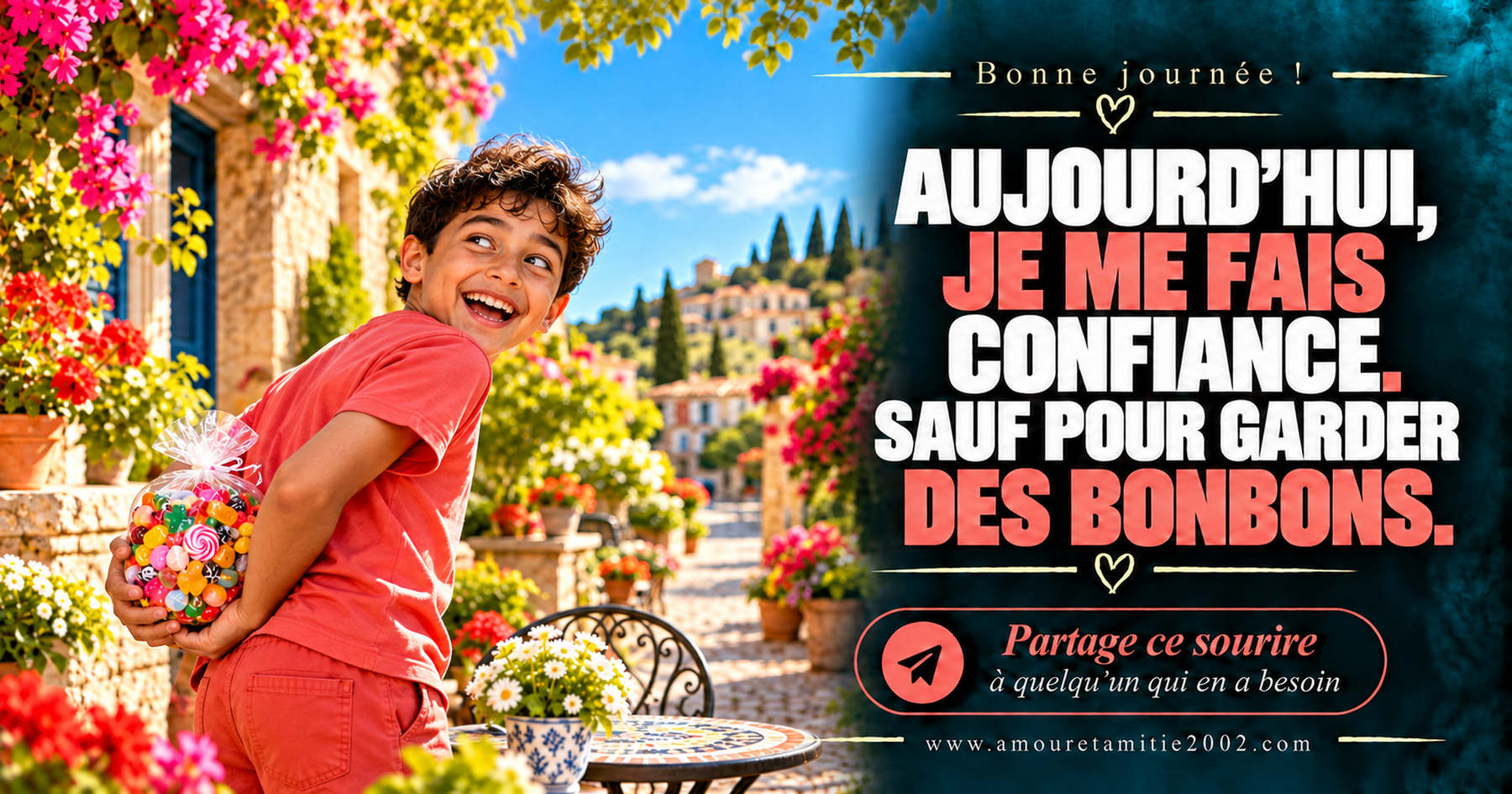 Aujourd’hui, je me fais confiance. Sauf pour garder des bonbons.