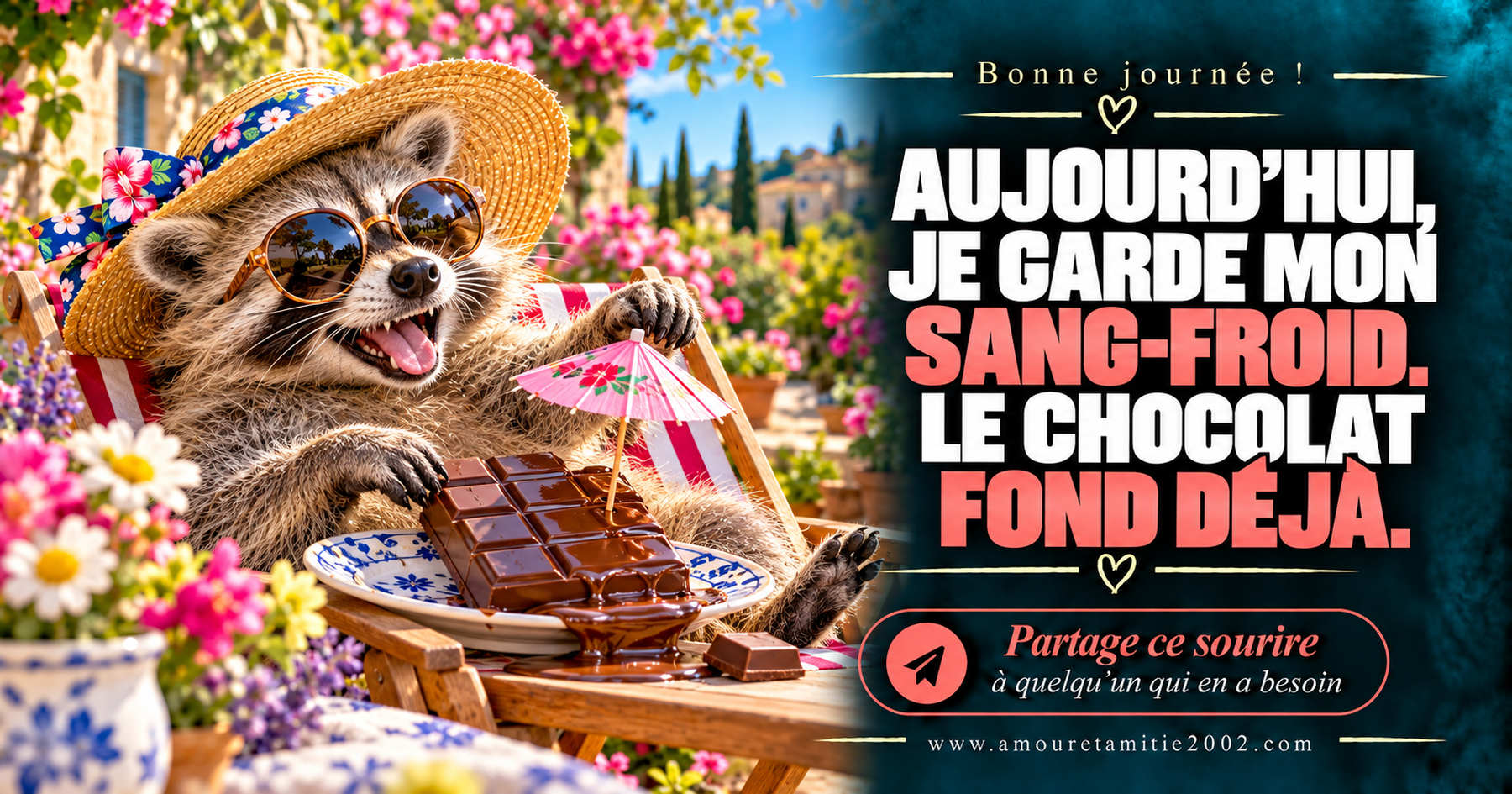 Aujourd’hui, je garde mon sang-froid. Le chocolat fond déjà.