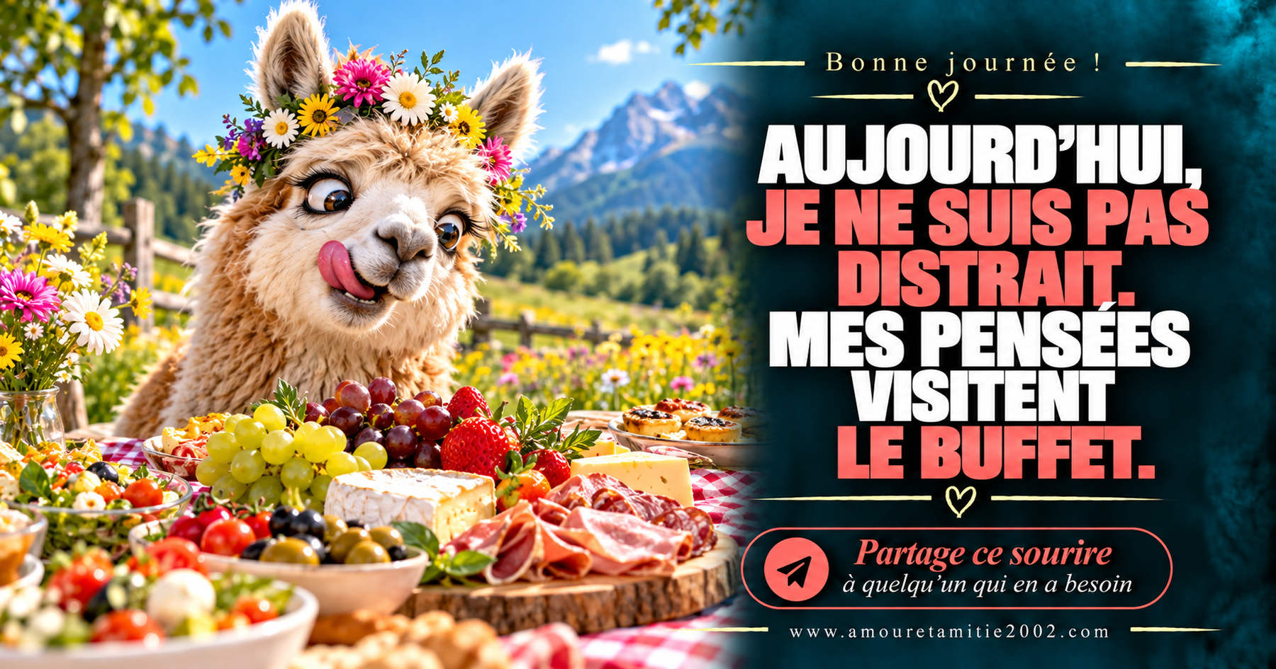 Aujourd’hui, je ne suis pas distrait. Mes pensées visitent le buffet.