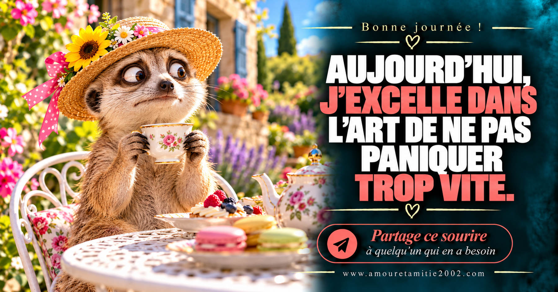 Aujourd’hui, j’excelle dans l’art de ne pas paniquer trop vite.