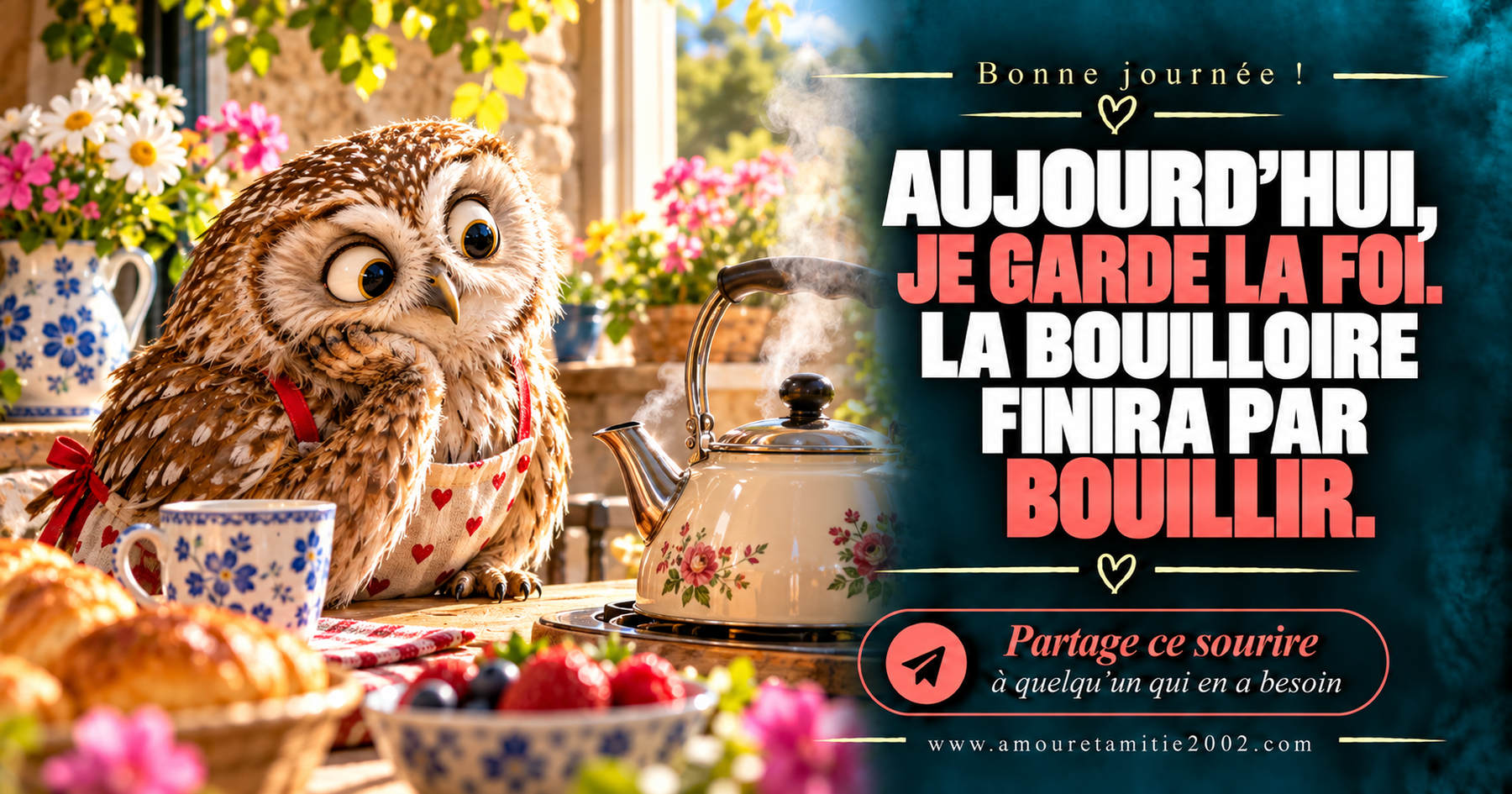 Aujourd’hui, je garde la foi. La bouilloire finira par bouillir.