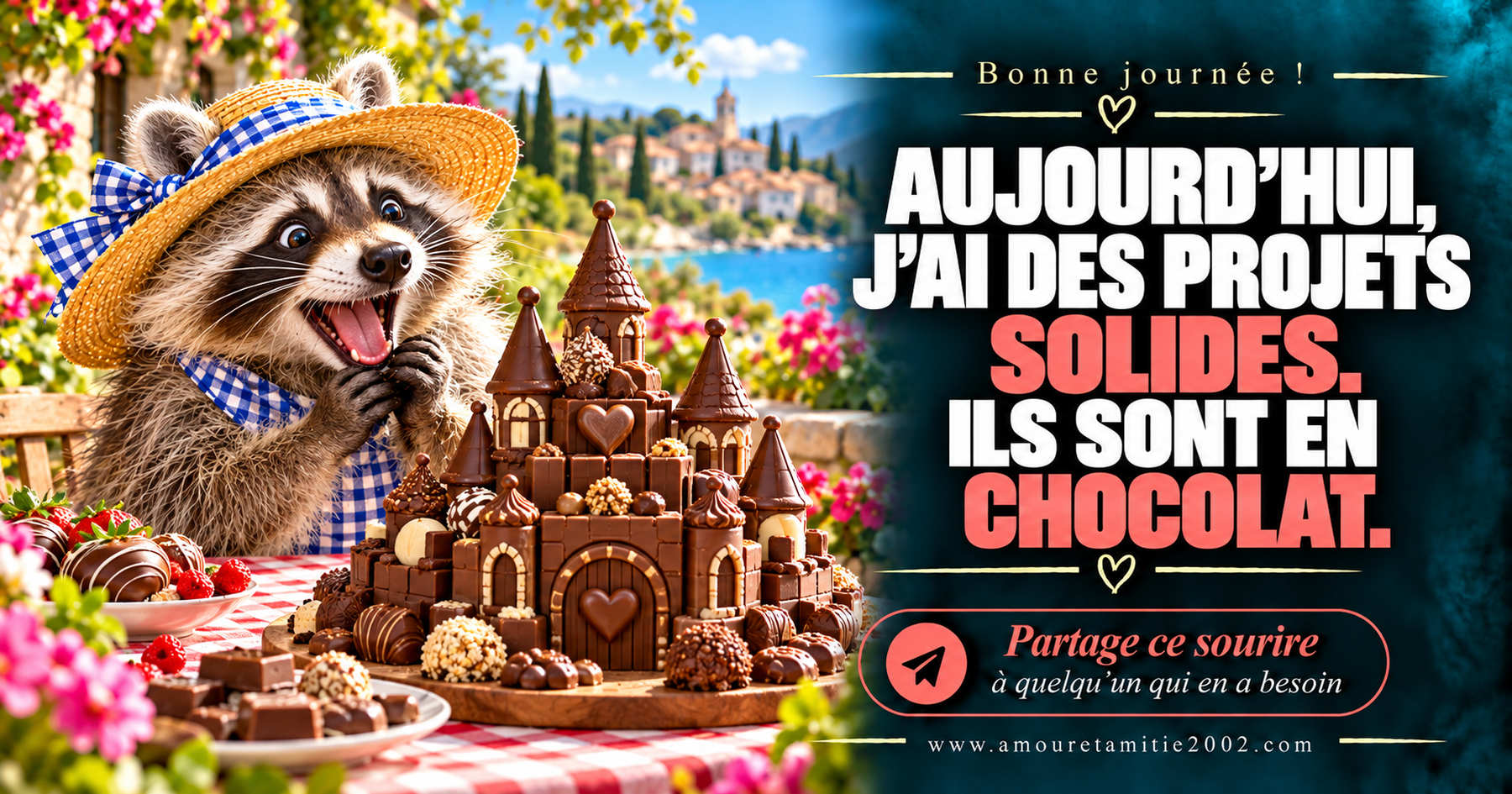 Aujourd’hui, j’ai des projets solides. Ils sont en chocolat.