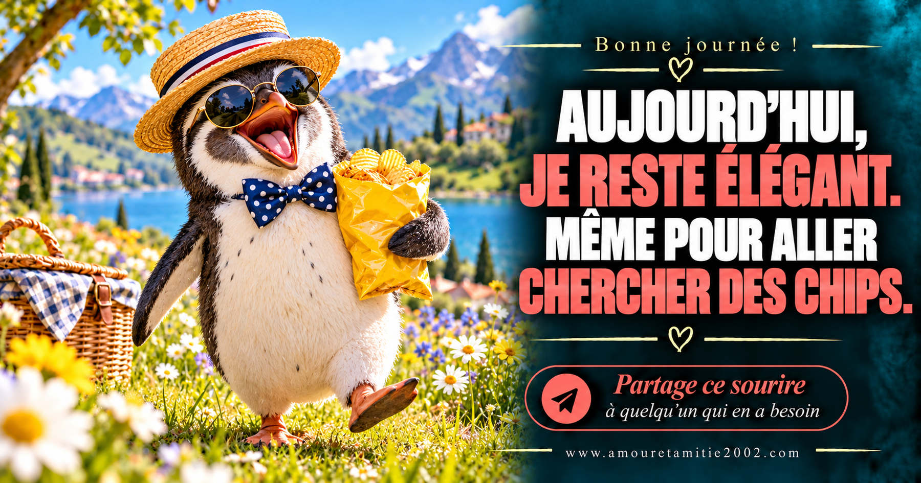 Aujourd’hui, je reste élégant. Même pour aller chercher des chips.