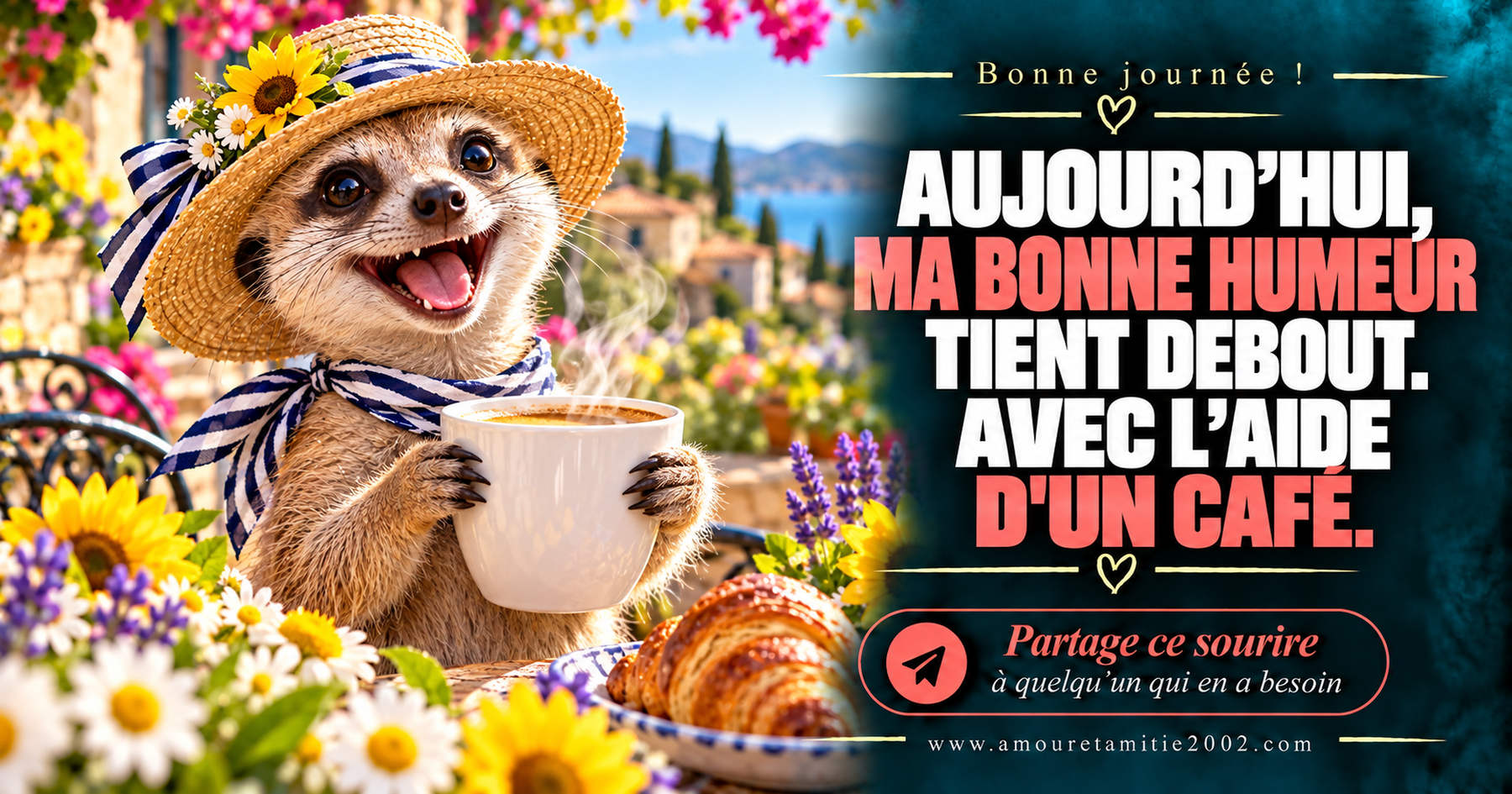 Aujourd’hui, ma bonne humeur tient debout. Avec l’aide d’un café.