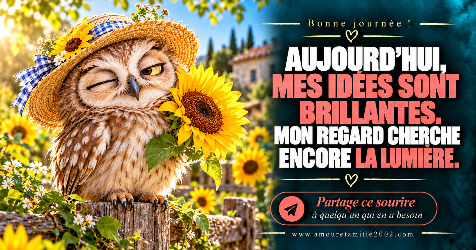 Aujourd’hui, mes idées sont brillantes. Mon regard cherche encore la lumière.