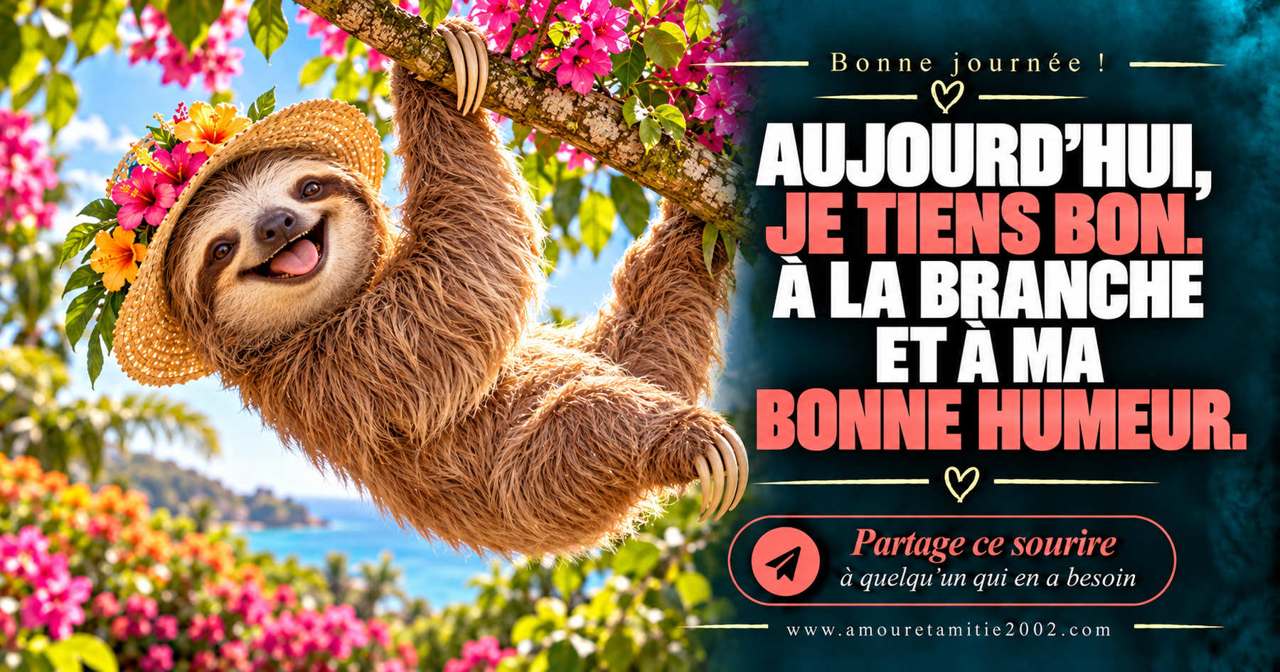 Aujourd’hui, je tiens bon. À la branche et à ma bonne humeur.