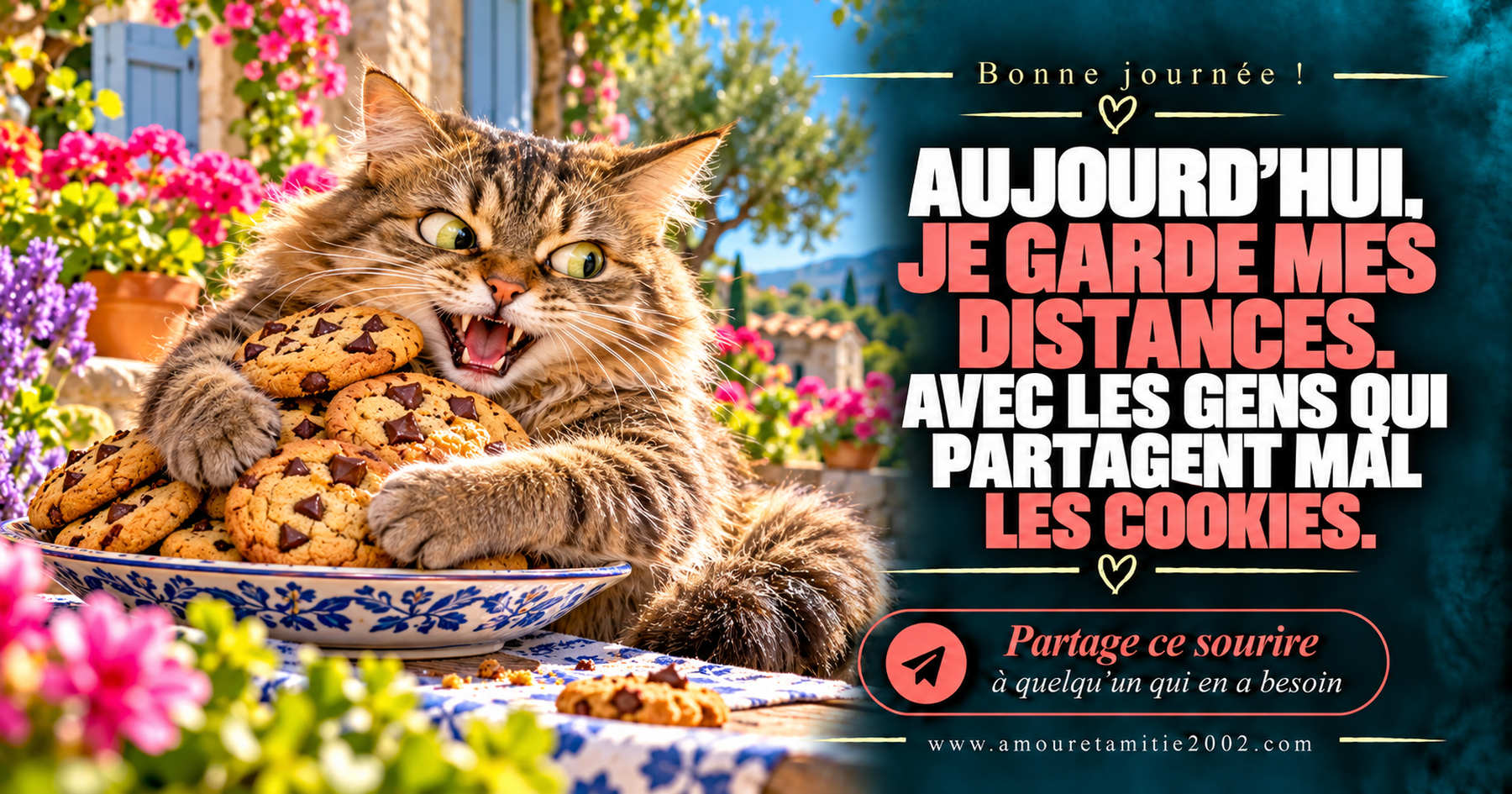 Aujourd’hui, je garde mes distances. Avec les gens qui partagent mal les cookies.