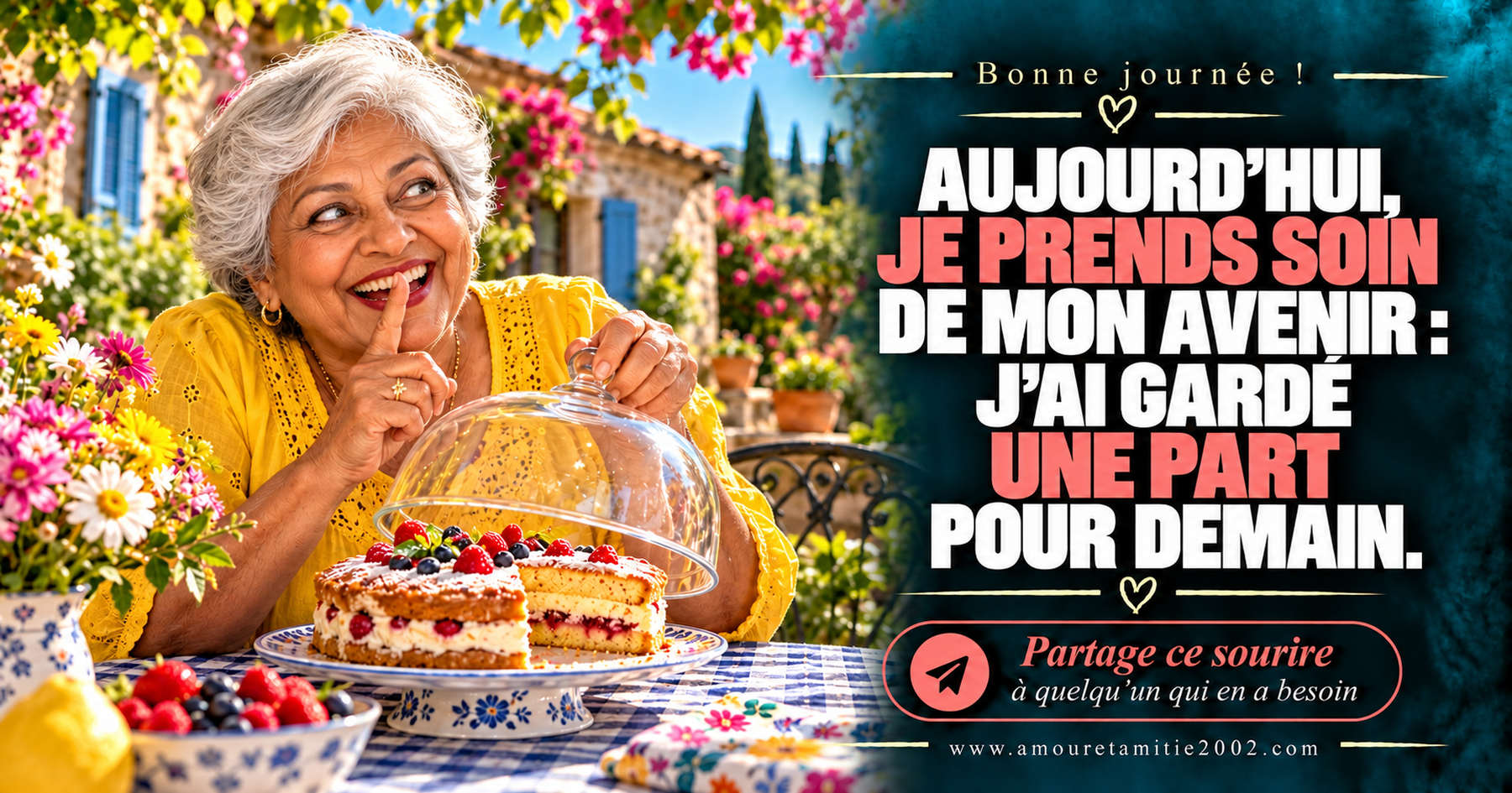 Aujourd’hui, je prends soin de mon avenir : j’ai gardé une part pour demain.