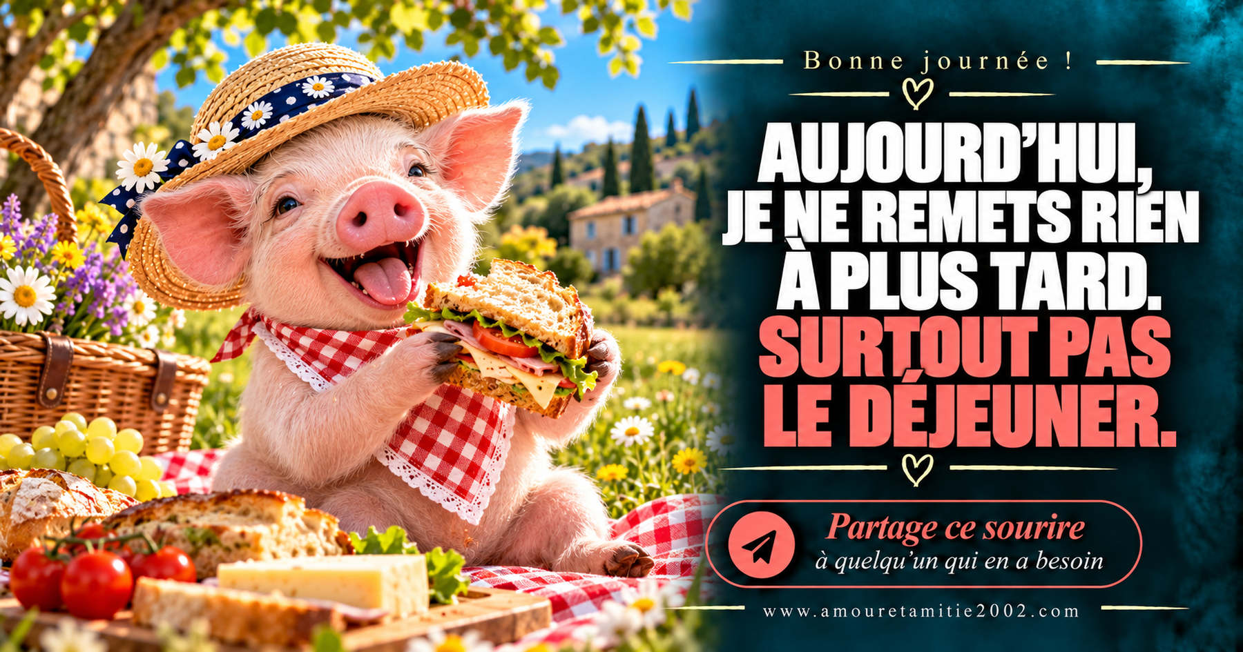 Aujourd’hui, je ne remets rien à plus tard. Surtout pas le déjeuner.
