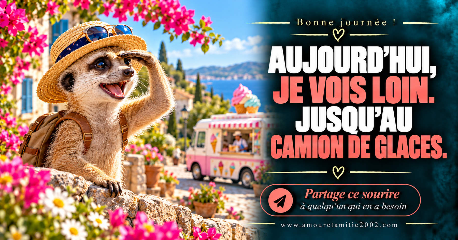 Aujourd’hui, je vois loin. Jusqu’au camion de glaces.