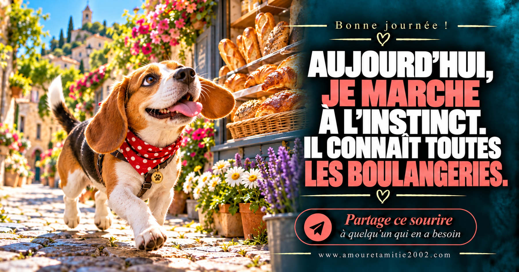 Aujourd’hui, je marche à l’instinct. Il connaît toutes les boulangeries.