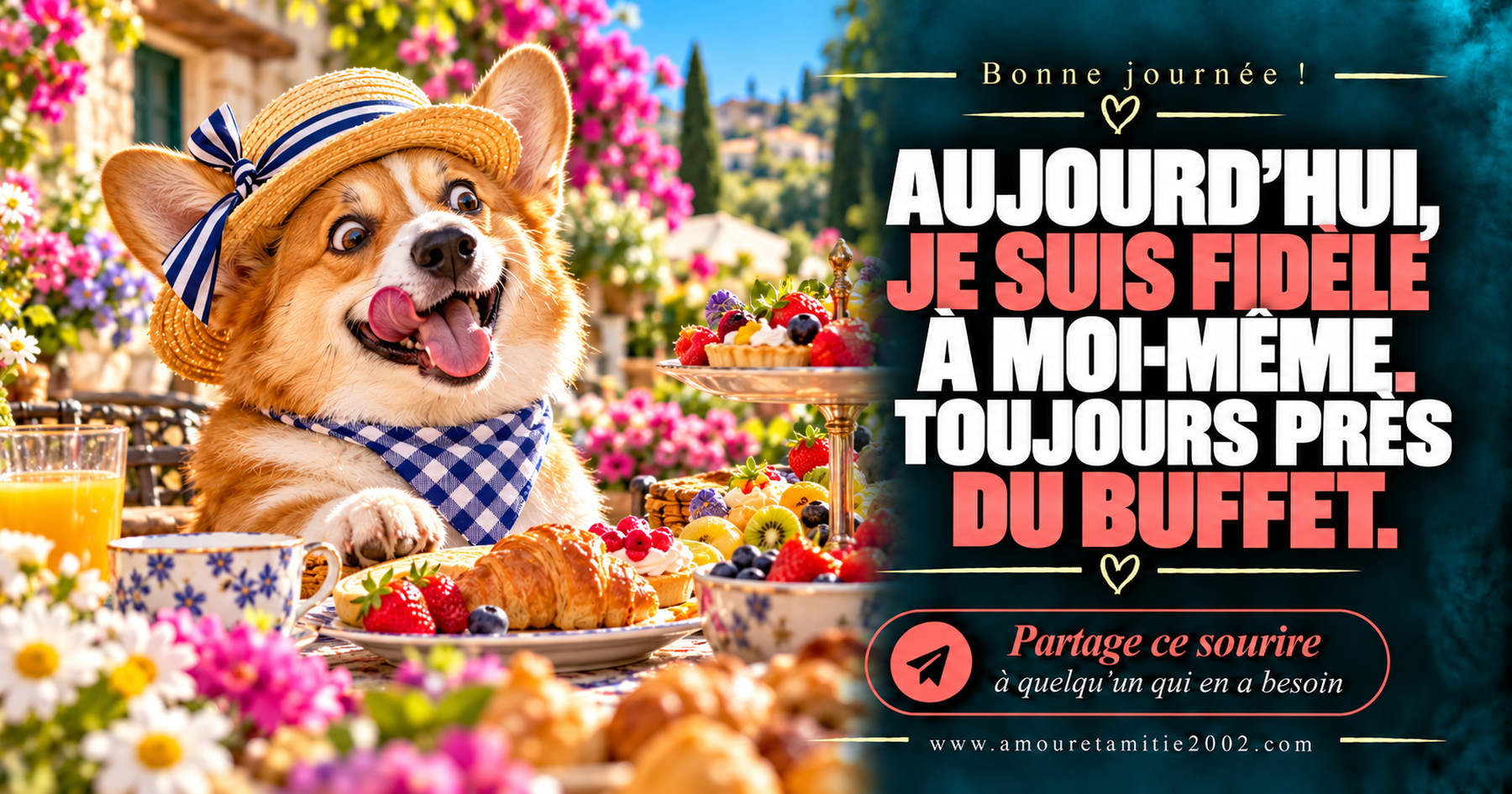 Aujourd’hui, je suis fidèle à moi-même. Toujours près du buffet.
