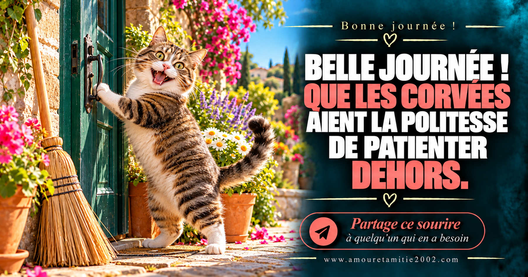 Belle journée ! Que les corvées aient la politesse de patienter dehors.