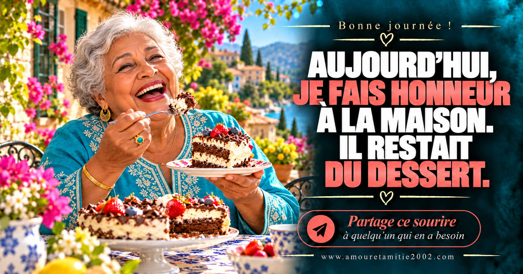 Aujourd’hui, je fais honneur à la maison. Il restait du dessert.