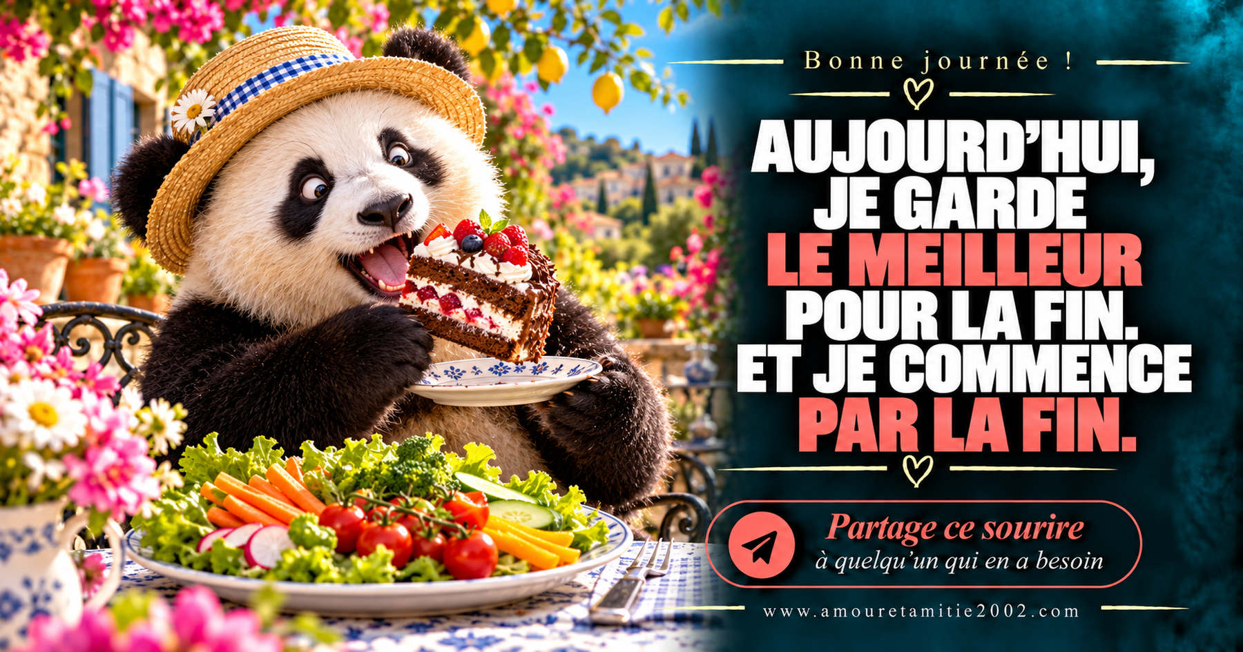 Aujourd’hui, je garde le meilleur pour la fin. Et je commence par la fin.