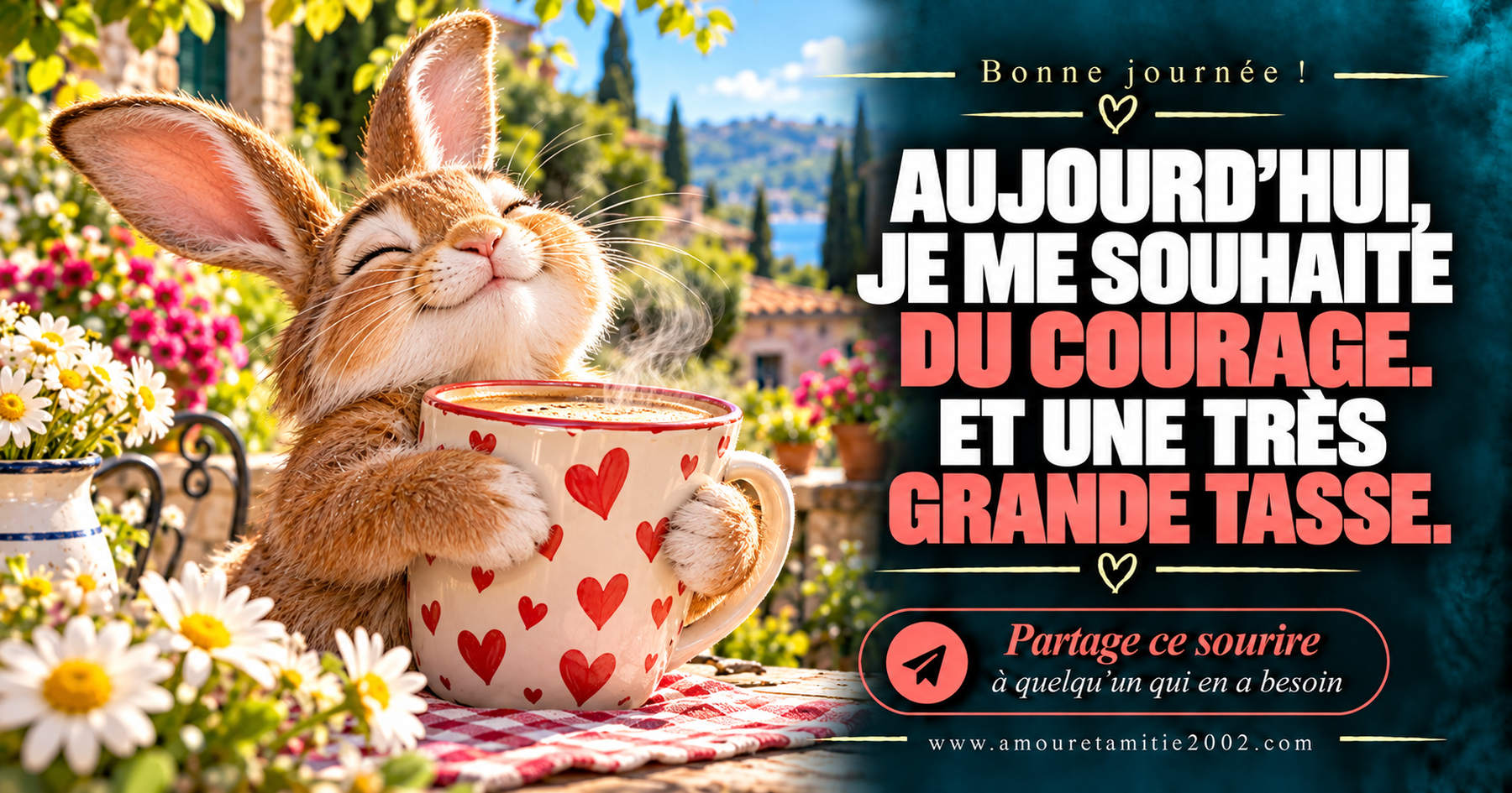 Aujourd’hui, je me souhaite du courage. Et une très grande tasse.