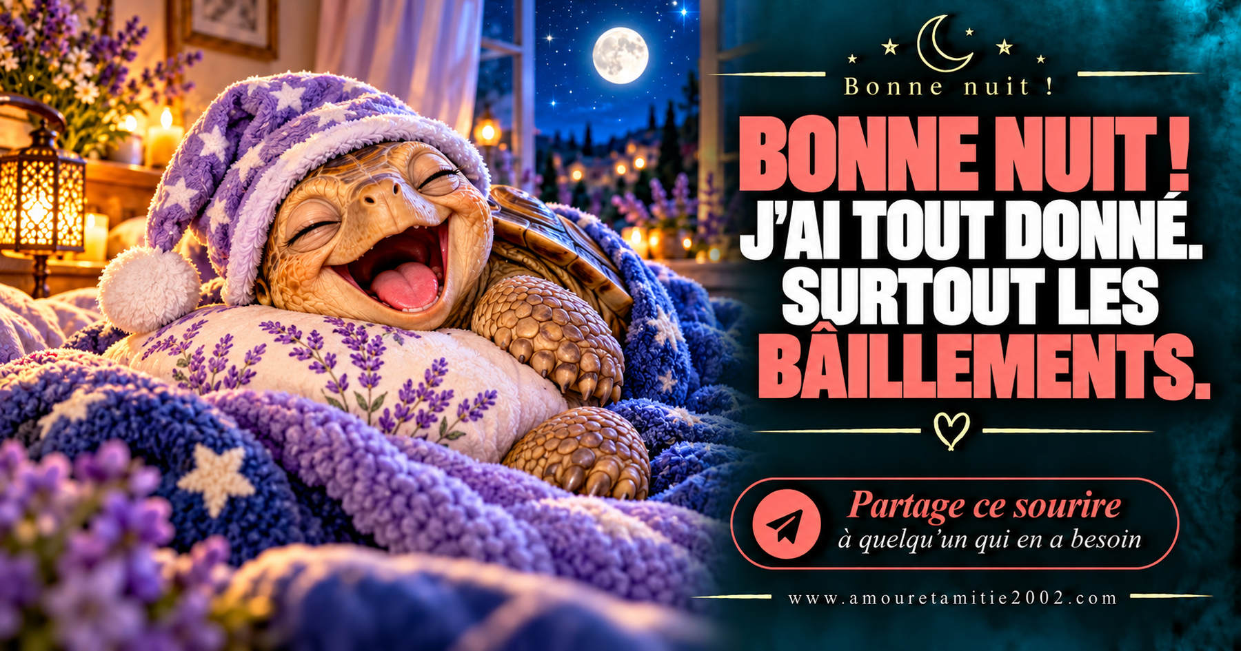 Bonne nuit ! J’ai tout donné. Surtout les bâillements.