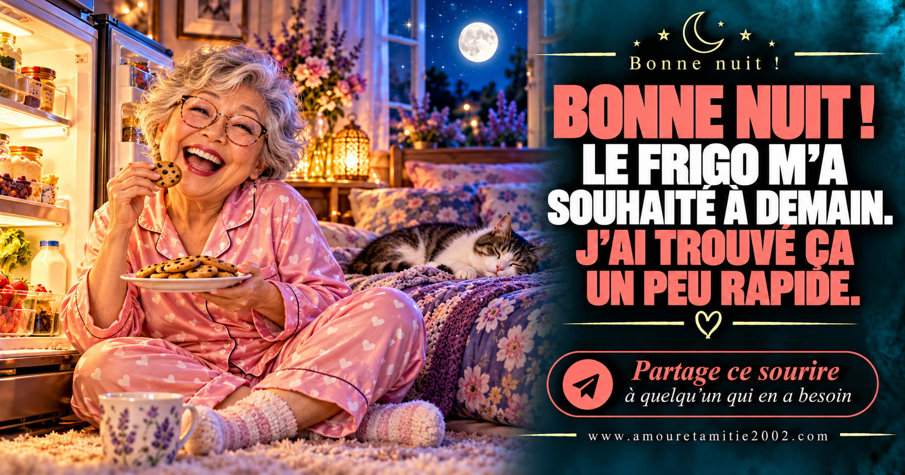 Bonne nuit ! Le frigo m’a souhaité à demain. J’ai trouvé ça un peu rapide.
