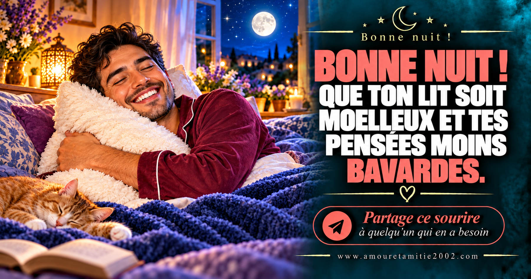 Bonne nuit ! Que ton lit soit moelleux et tes pensées moins bavardes.