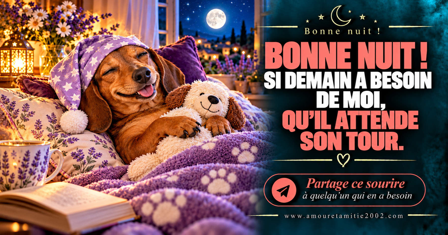 Bonne nuit ! Si demain a besoin de moi, qu’il attende son tour.